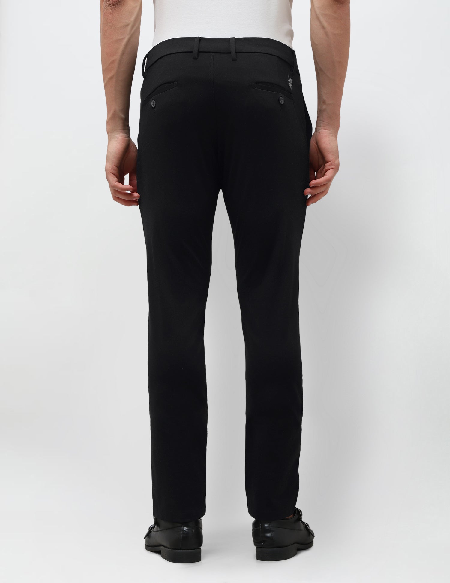 Satin Slim Fit Trousers Black - U.S. Polo Assn. India | Large