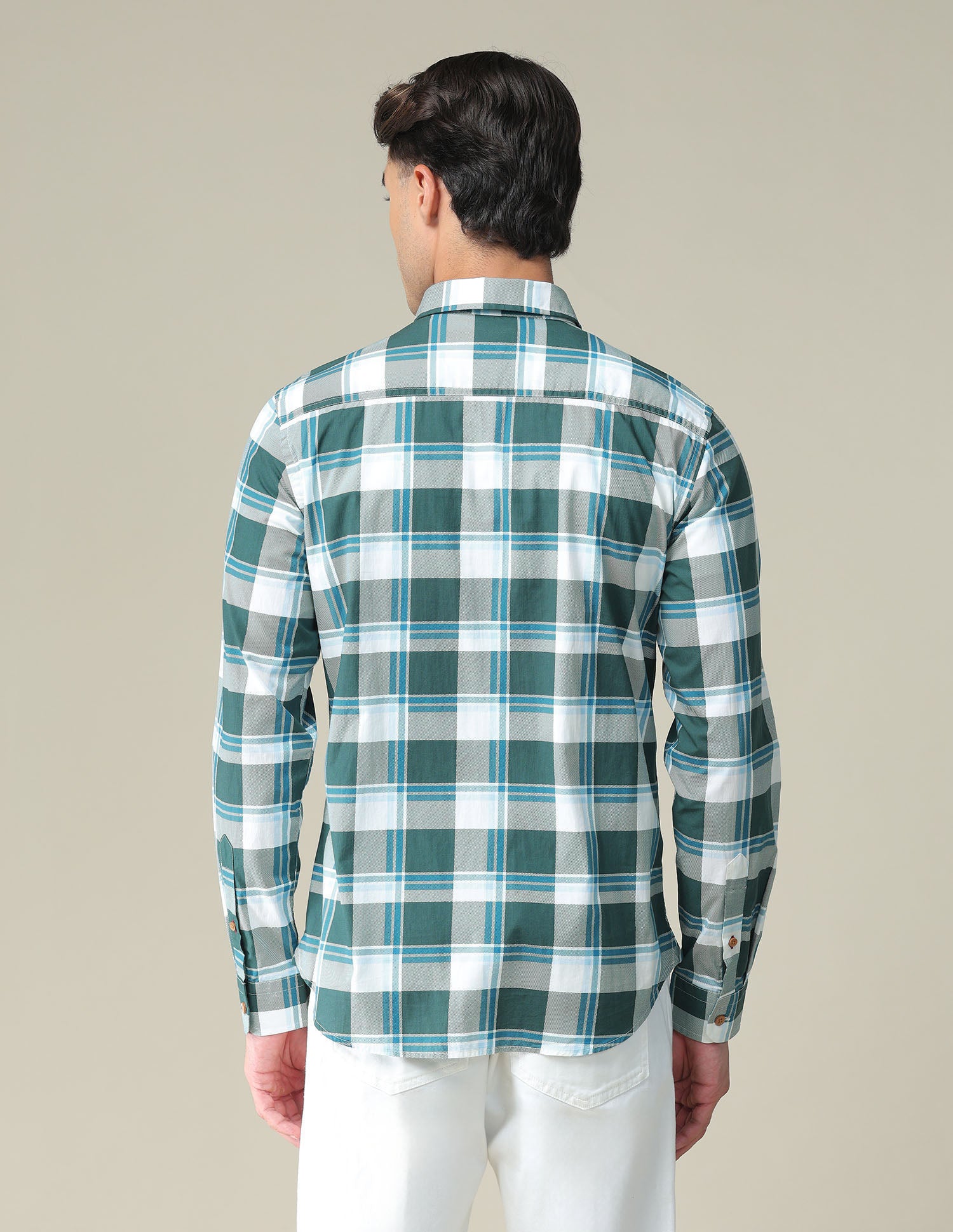 Tartan Check Cotton Shirt Green - U.S. POLO ASSN. | Large