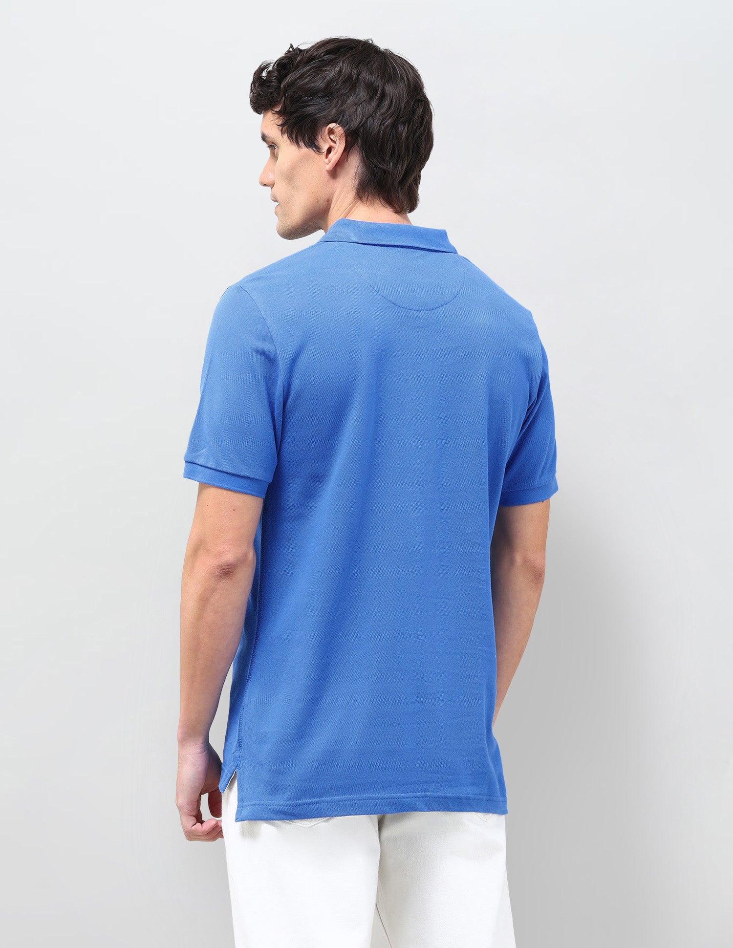 Solid Slim Fit Polo Shirt Blue - U.S. Polo Assn. India | Large