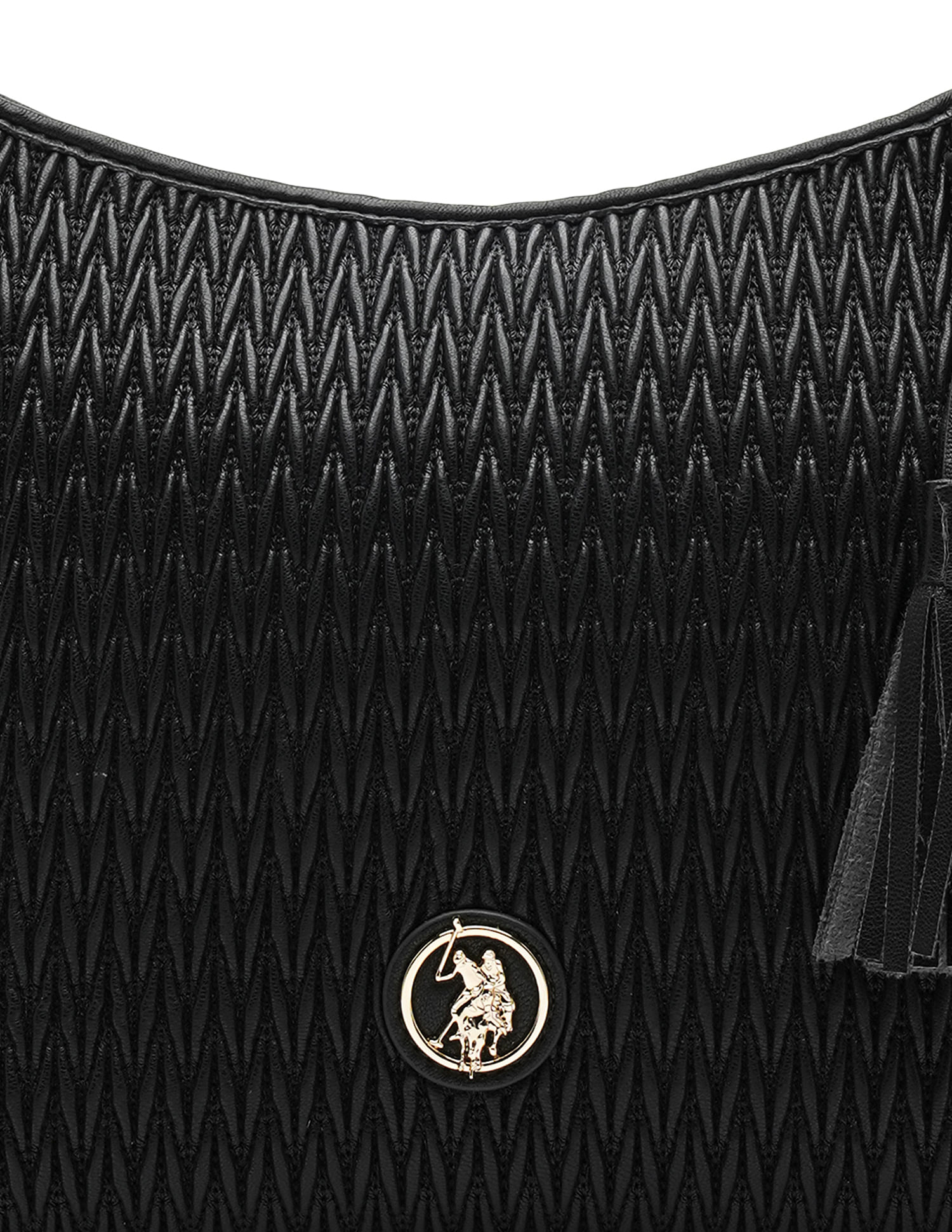 Bridget Textured Shoulder Bag Black - U.S. POLO ASSN. | Large