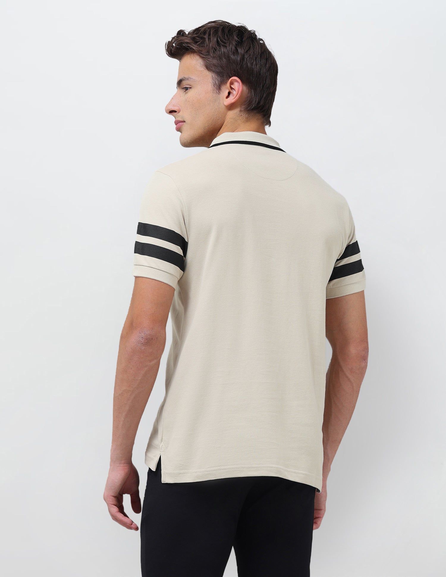 Solid Slim Fit Polo Shirt Beige - U.S. Polo Assn. India | Large