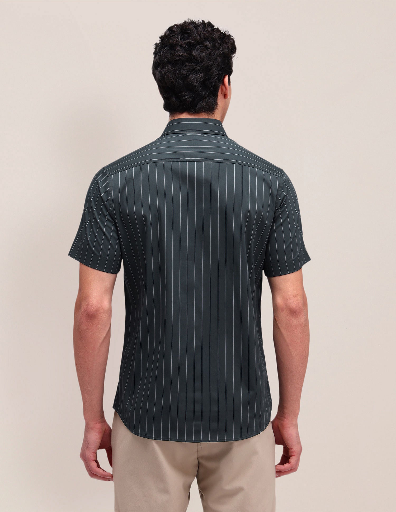 Vertical Striped Regular Fit Shirt DarkGreen - U.S. Polo Assn. India | Large