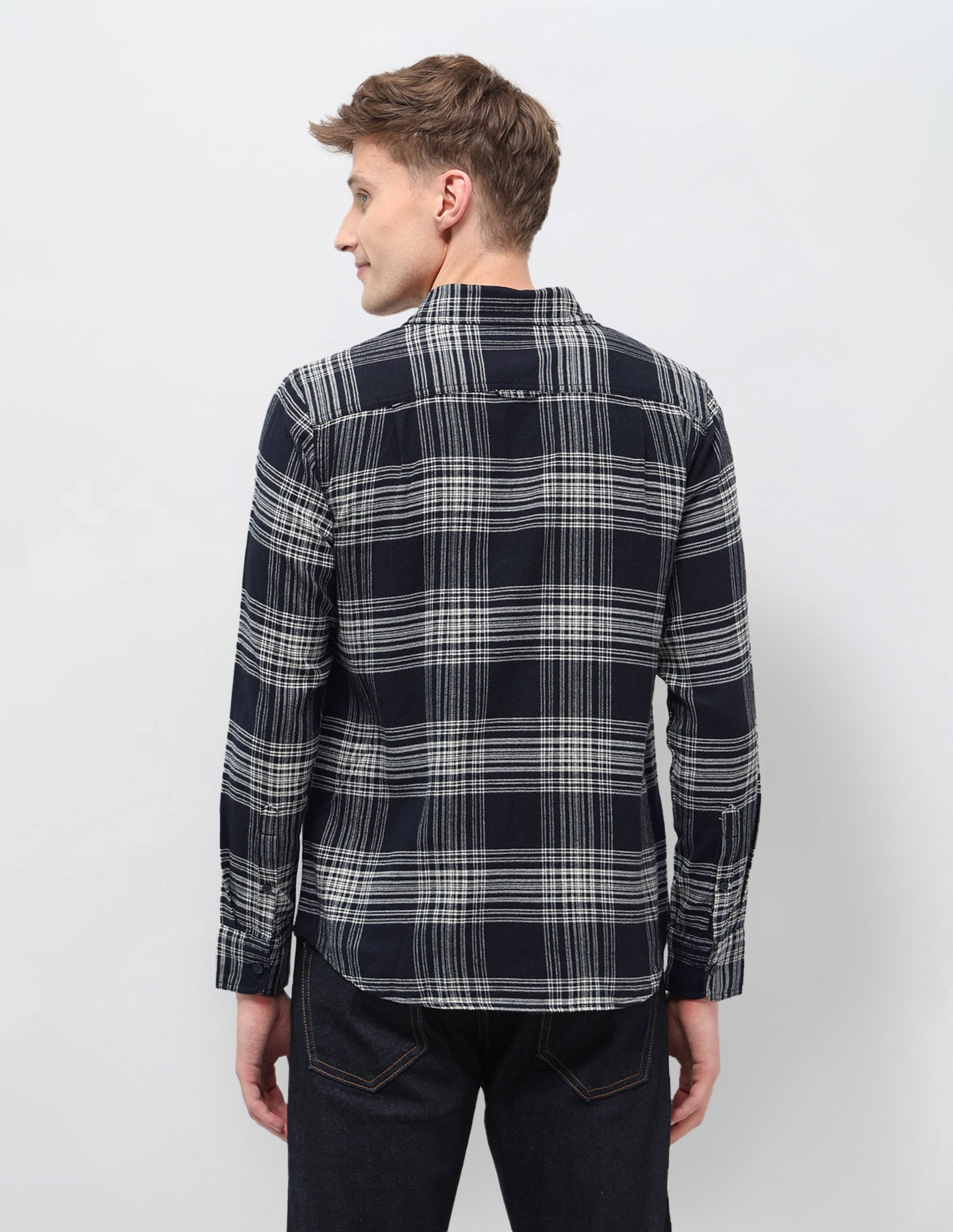 Tartan Checked Slim Fit Shirt Navy - U.S. POLO ASSN. | Large