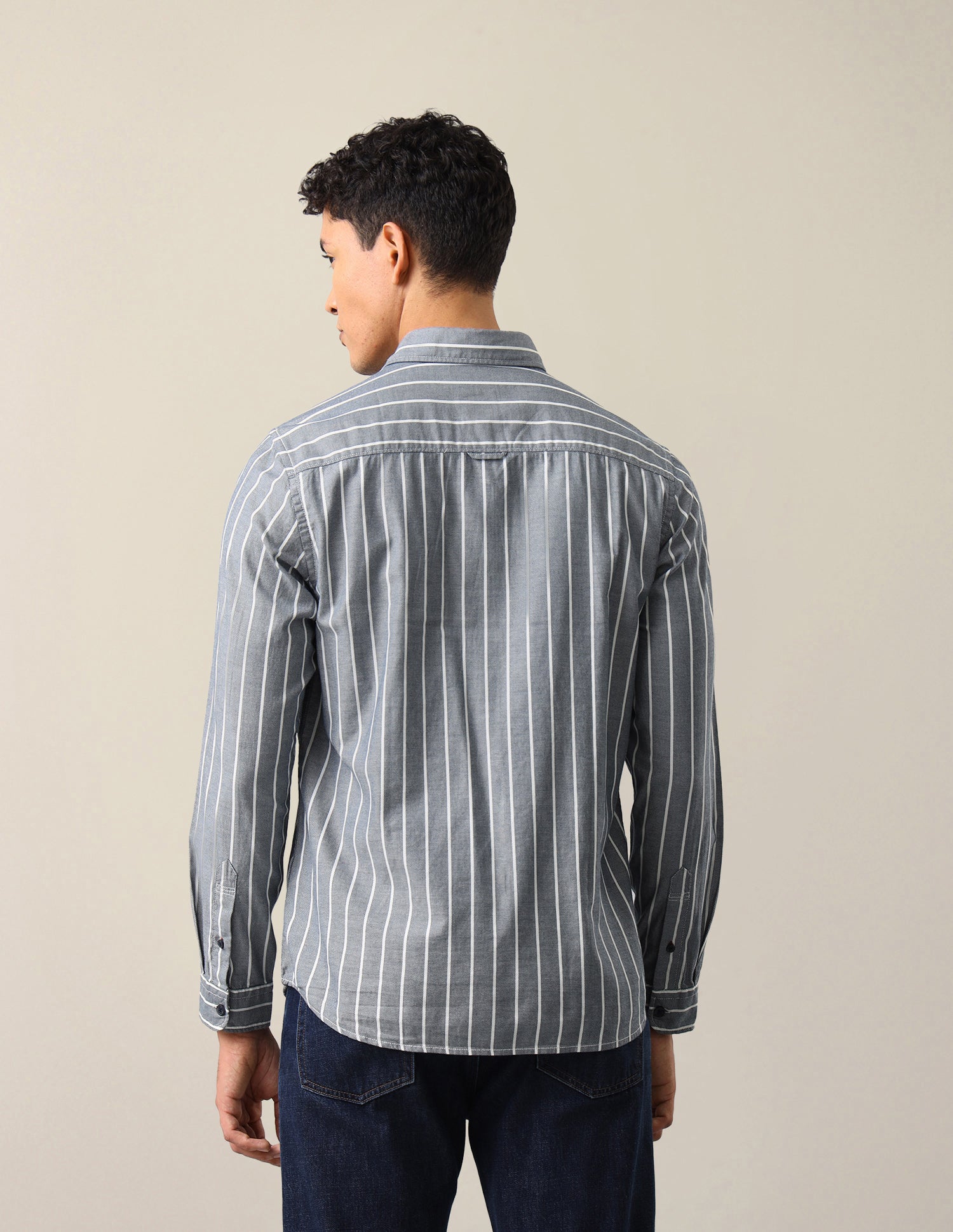 Vertical Striped Regular Fit Shirt Navy - U.S. Polo Assn. India | Large