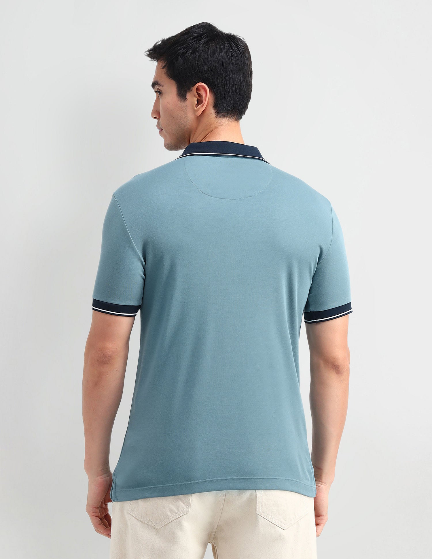 Muscle Fit Solid Polo Shirt Blue Moon - U.S. Polo Assn. India | Large