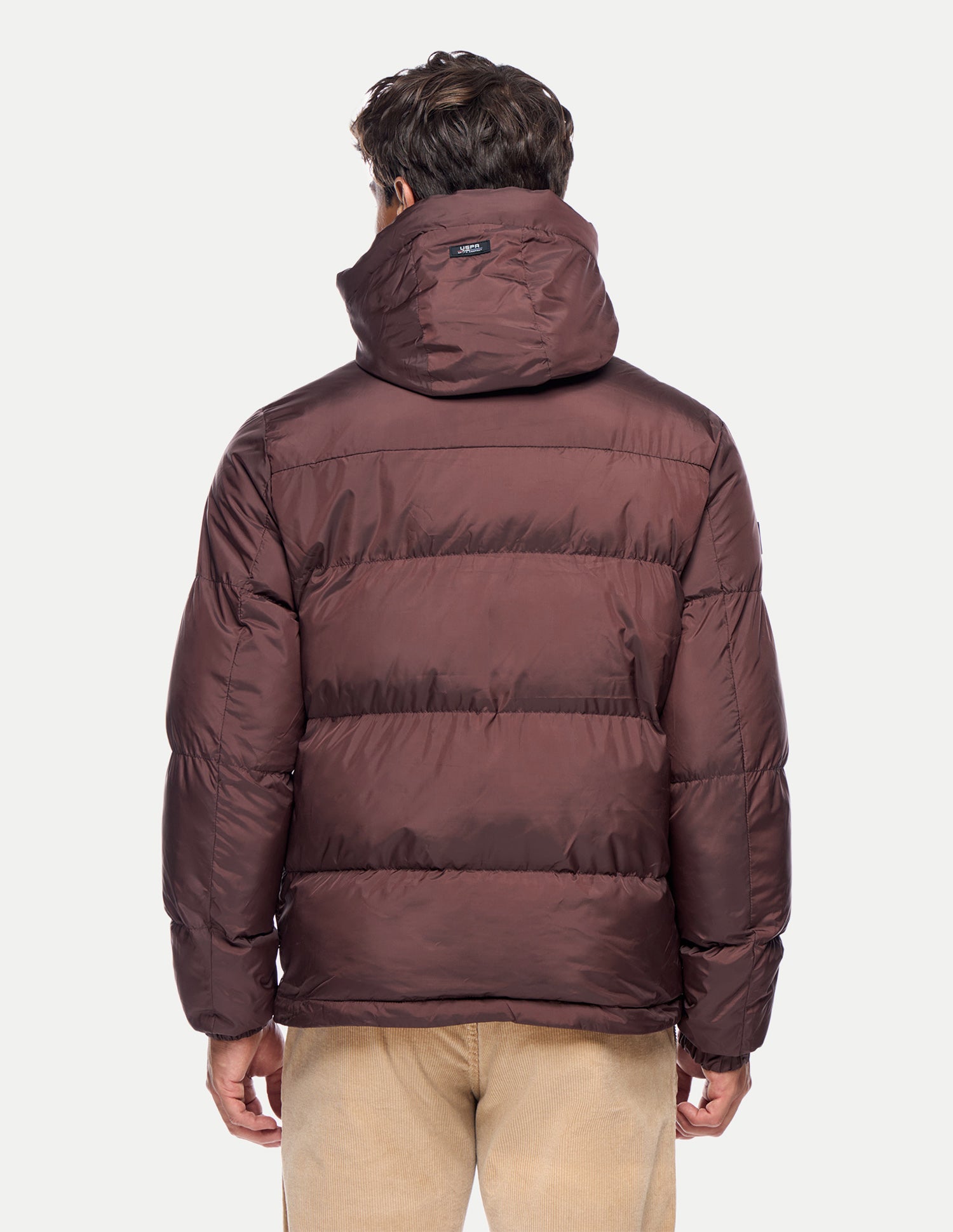 Solid Regular Fit Puffer Jacket Brown - U.S. Polo Assn. India | Large