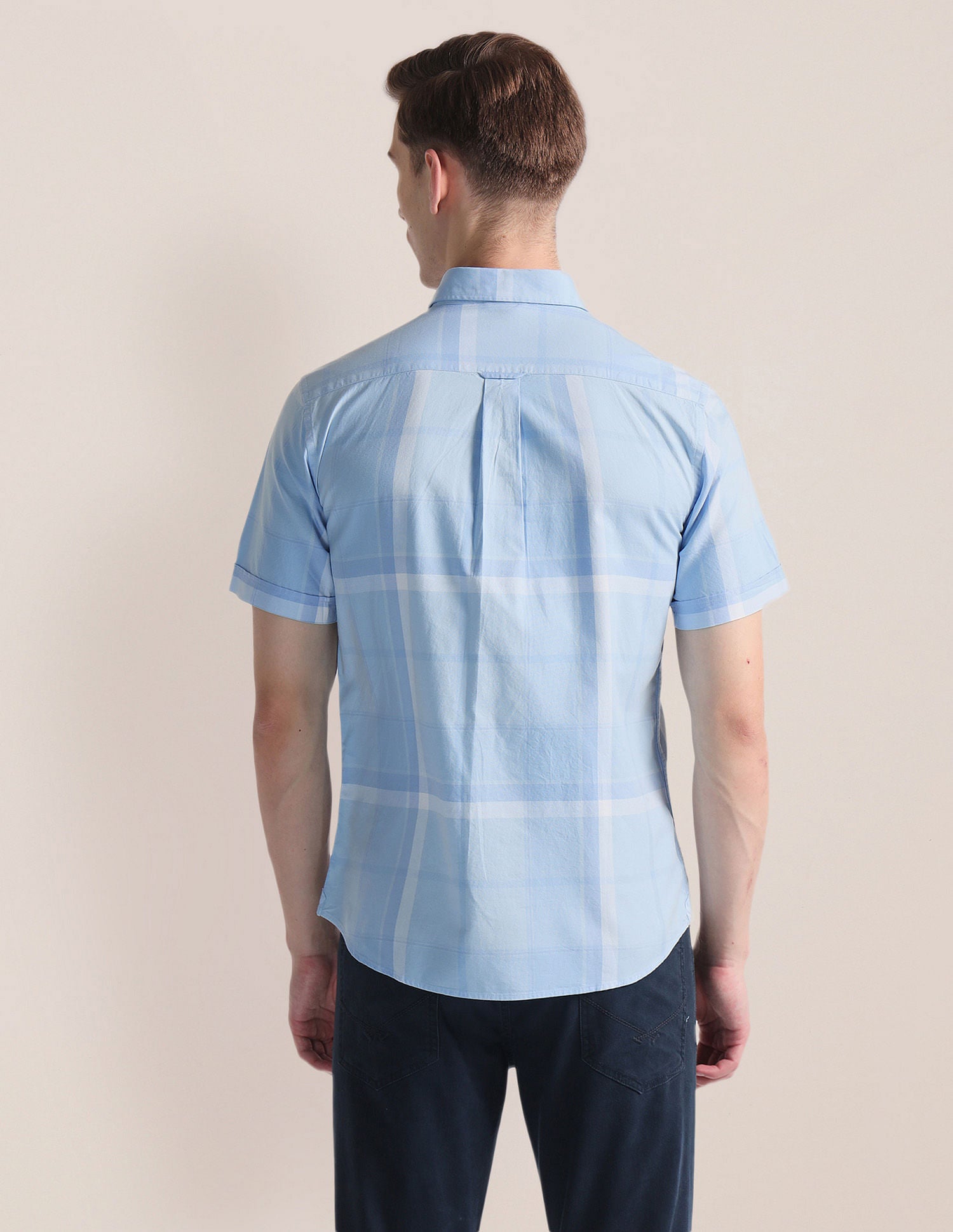 Spread Collar Dobby Shirt Blue - U.S. Polo Assn. India | Large