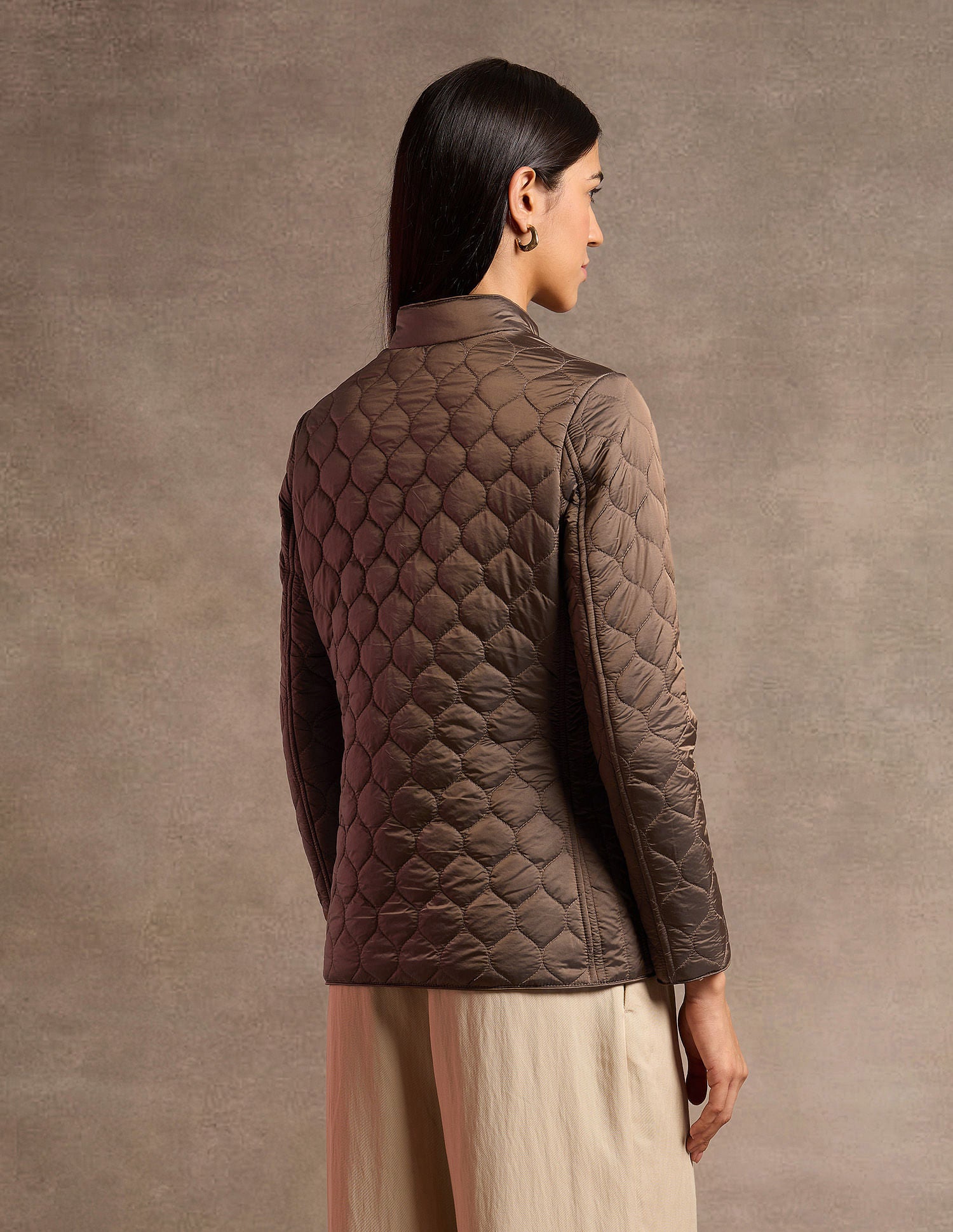 Hooded Solid Quilted Jacket Copper - U.S. Polo Assn. India | Large