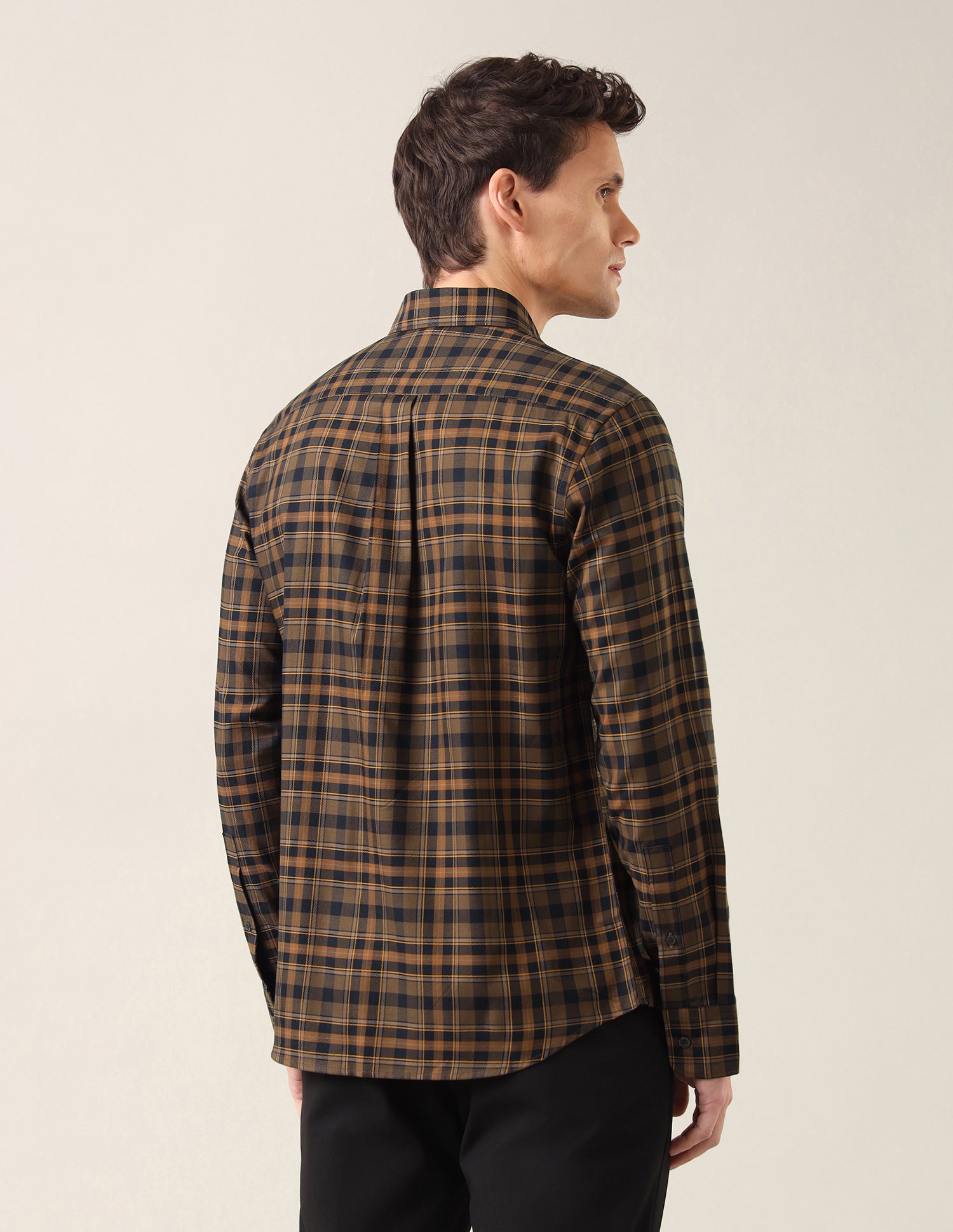 Plaid Checked Twill Shirt Mustard - U.S. Polo Assn. India | Large