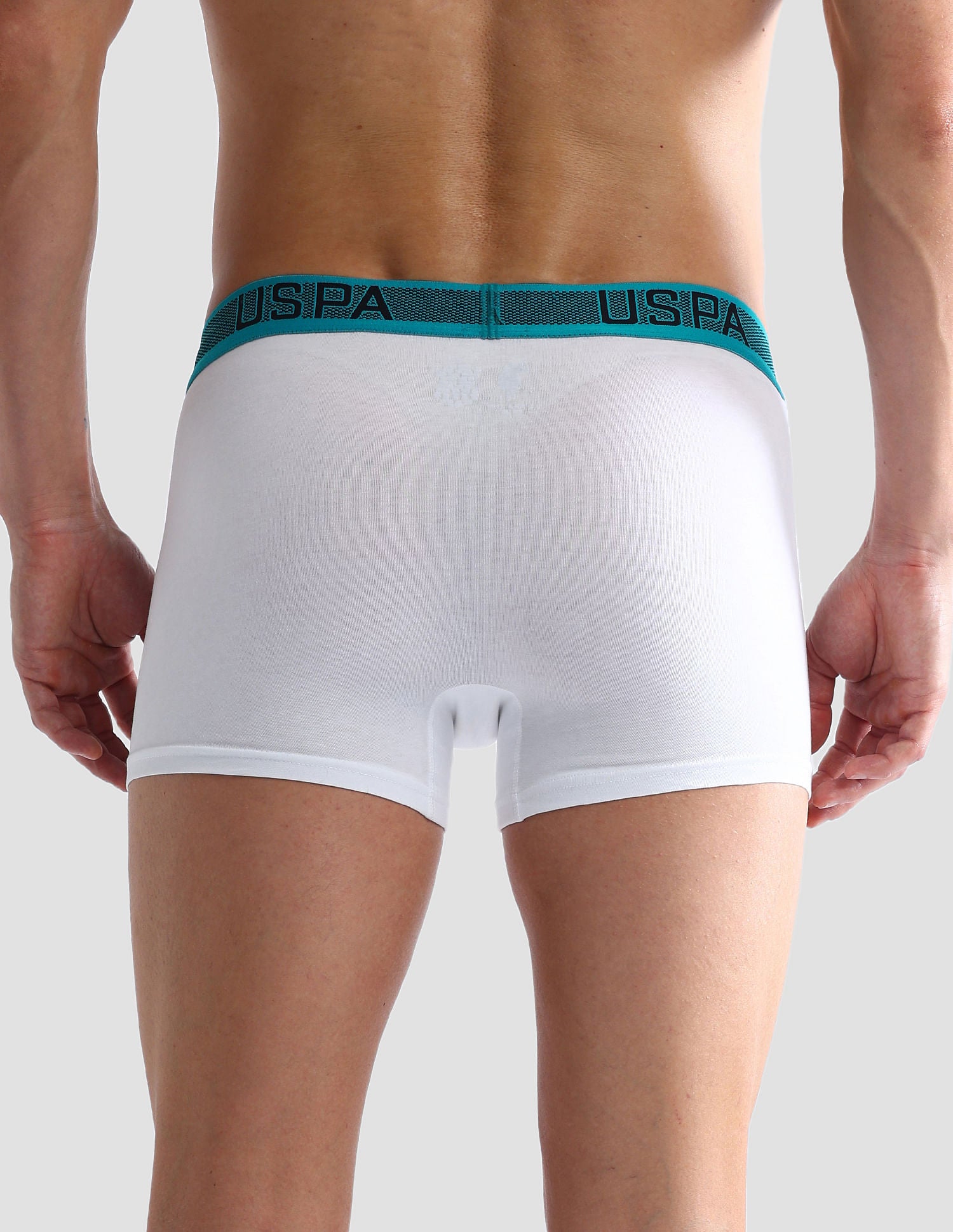Contrast Waist Cotton Stretch OET04 Trunks - Pack Of 1 White - U.S. POLO ASSN. | Large