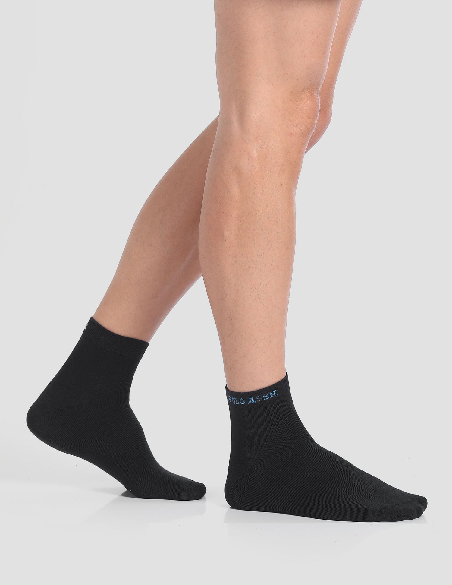 Ankle Length Stretch I646 Socks - Pack Of 3 Navy, Black and Grey - U.S. POLO ASSN. | Large