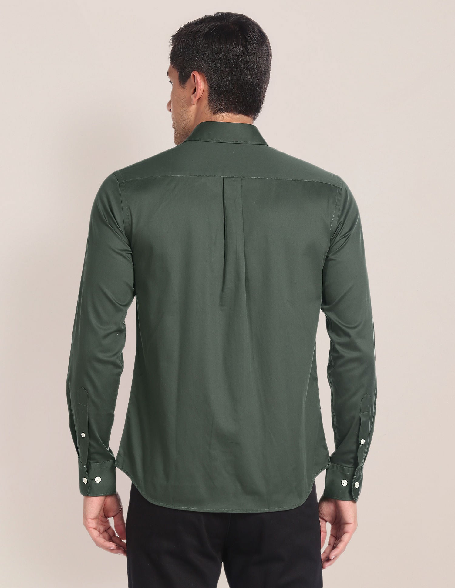 Cutaway Collar Solid Shirt Green - U.S. POLO ASSN. | Large