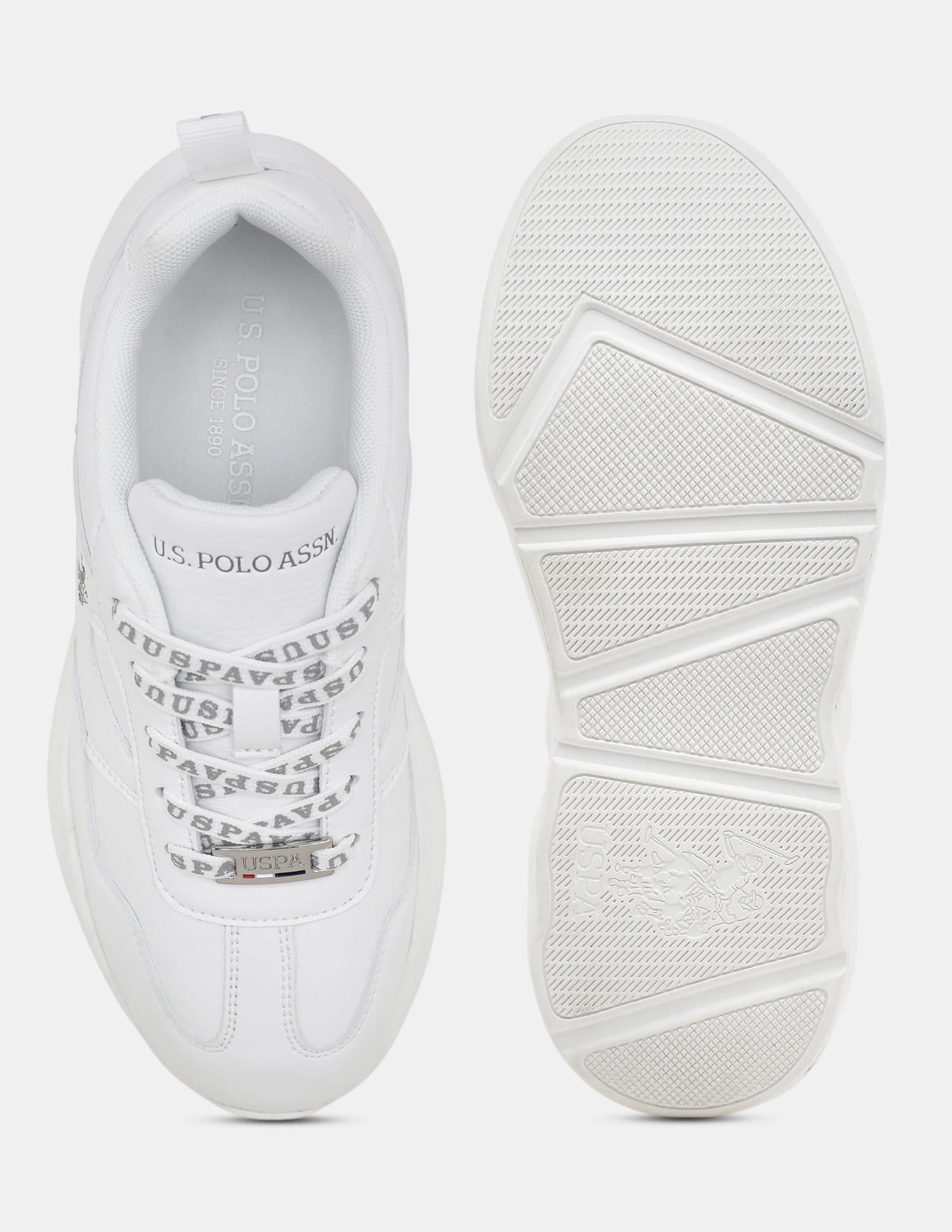Women Lace Ups Evienne Sneakers Off White - U.S. Polo Assn. India | Large