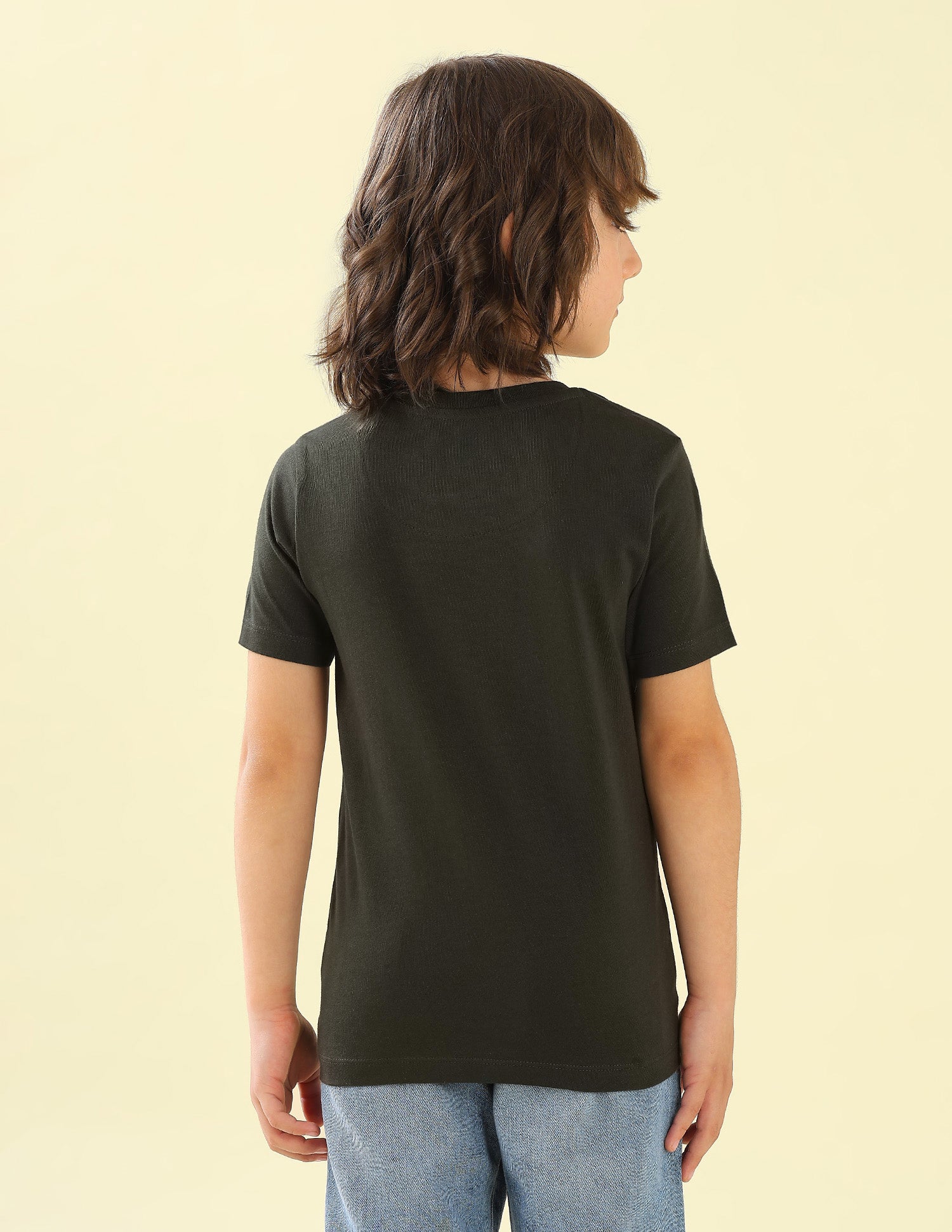 Solid Regular Fit T-Shirt Olive - U.S. Polo Assn. India | Large