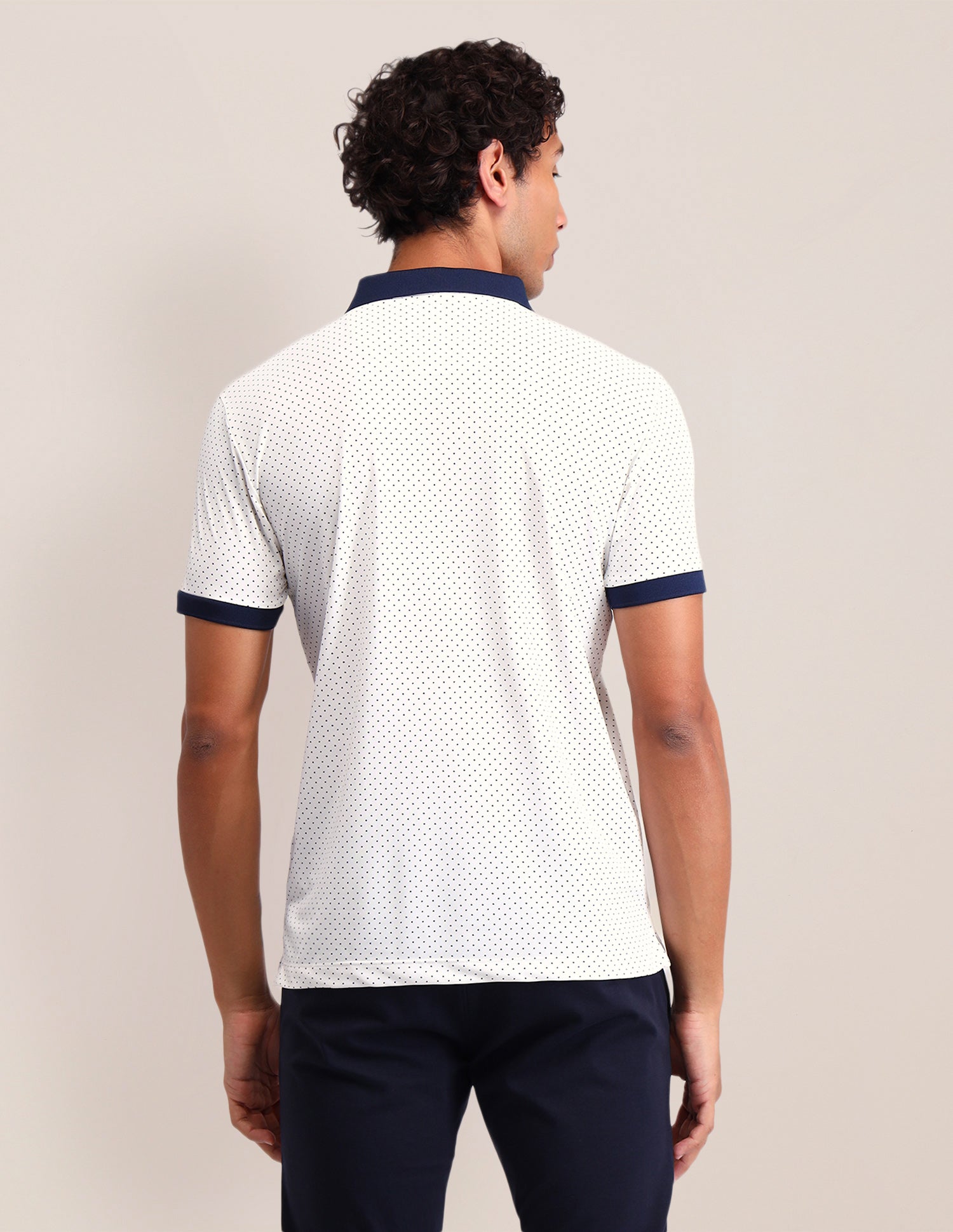 Geometric Printed Slim Fit Polo Shirt White - U.S. Polo Assn. India | Large