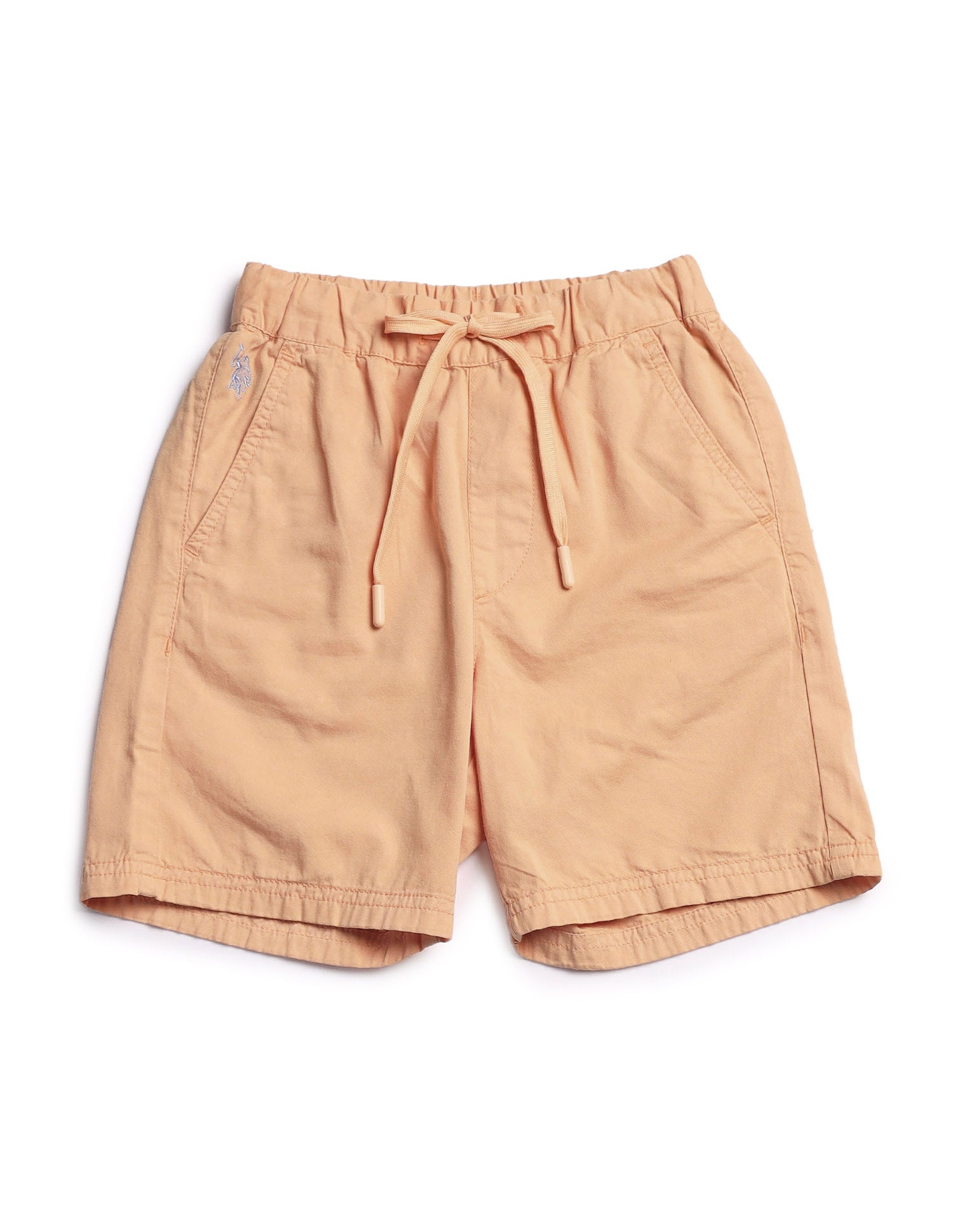 Boys Solid Regular Fit Shorts Peach - U.S. POLO ASSN. | Large
