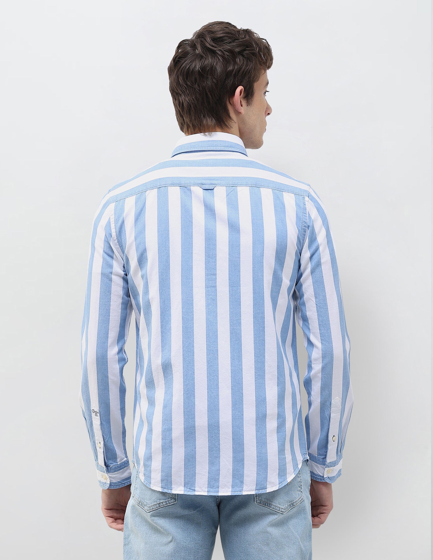 Vertical Striped Regular Fit Shirt Light Indigo - U.S. Polo Assn. India | Large