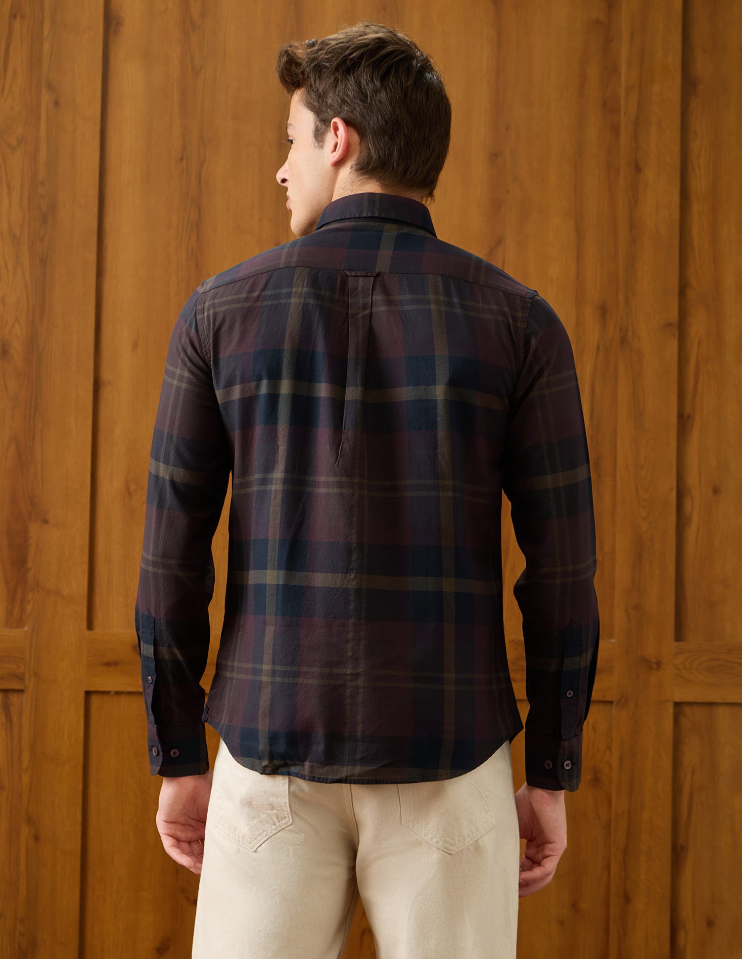 Plaid Checked Regular Fit Shirt Burgundy - U.S. Polo Assn. India | Large