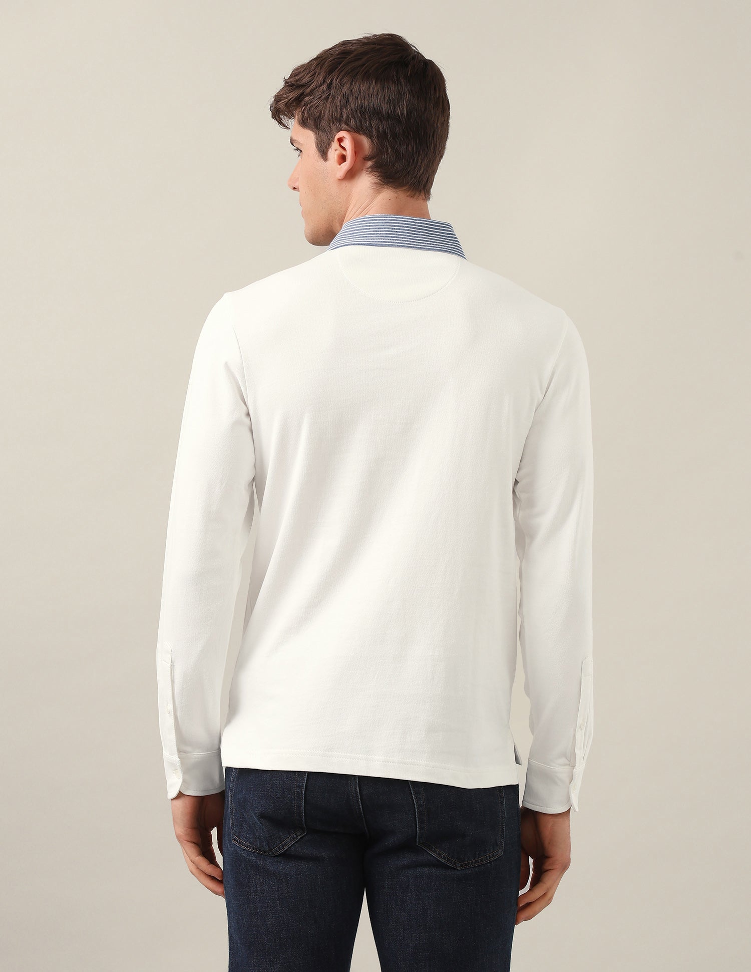 Solid Slim Fit Polo Shirt Ivory - U.S. Polo Assn. India | Large