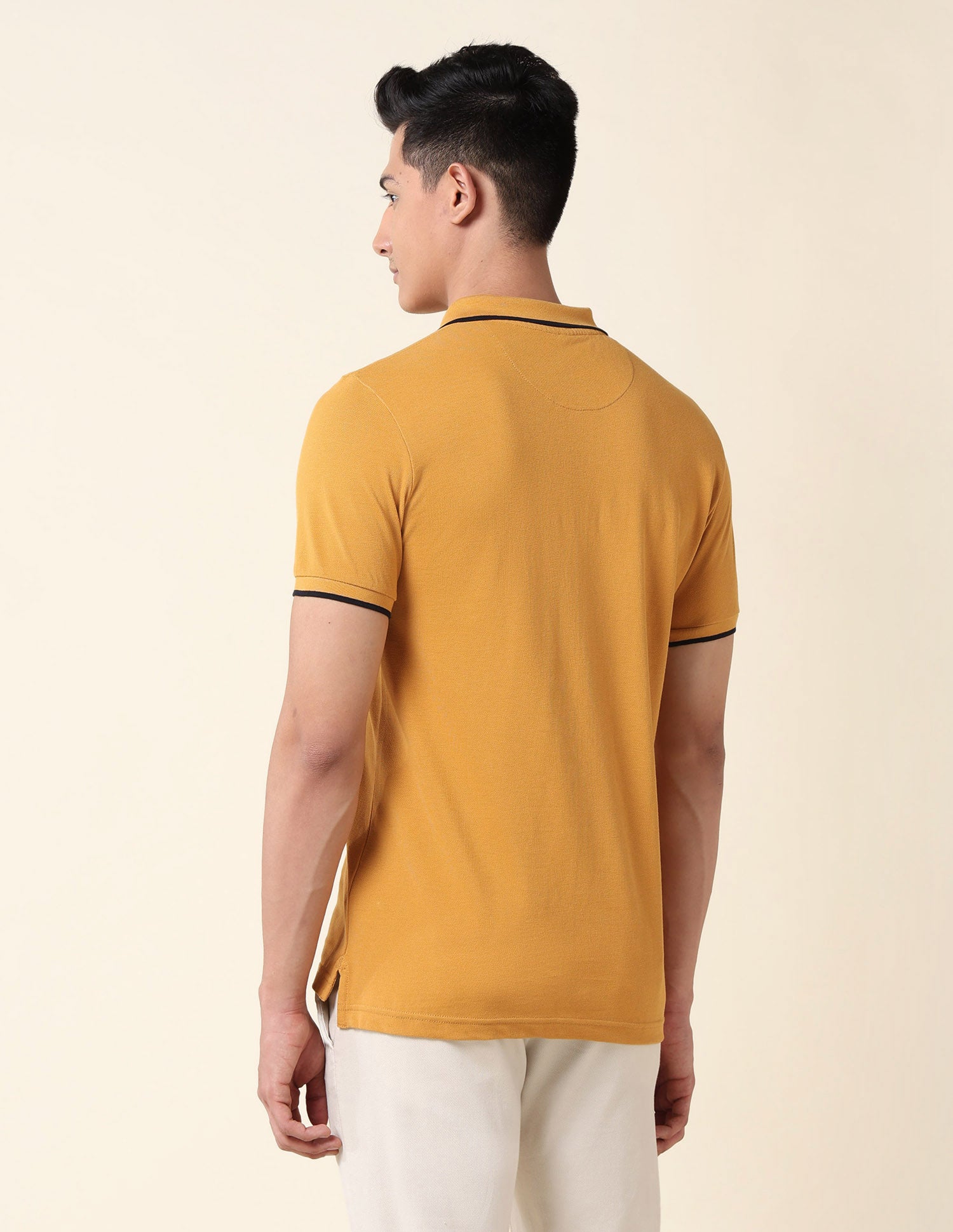 Solid Slim Fit Polo Shirt Mustard - U.S. Polo Assn. India | Large