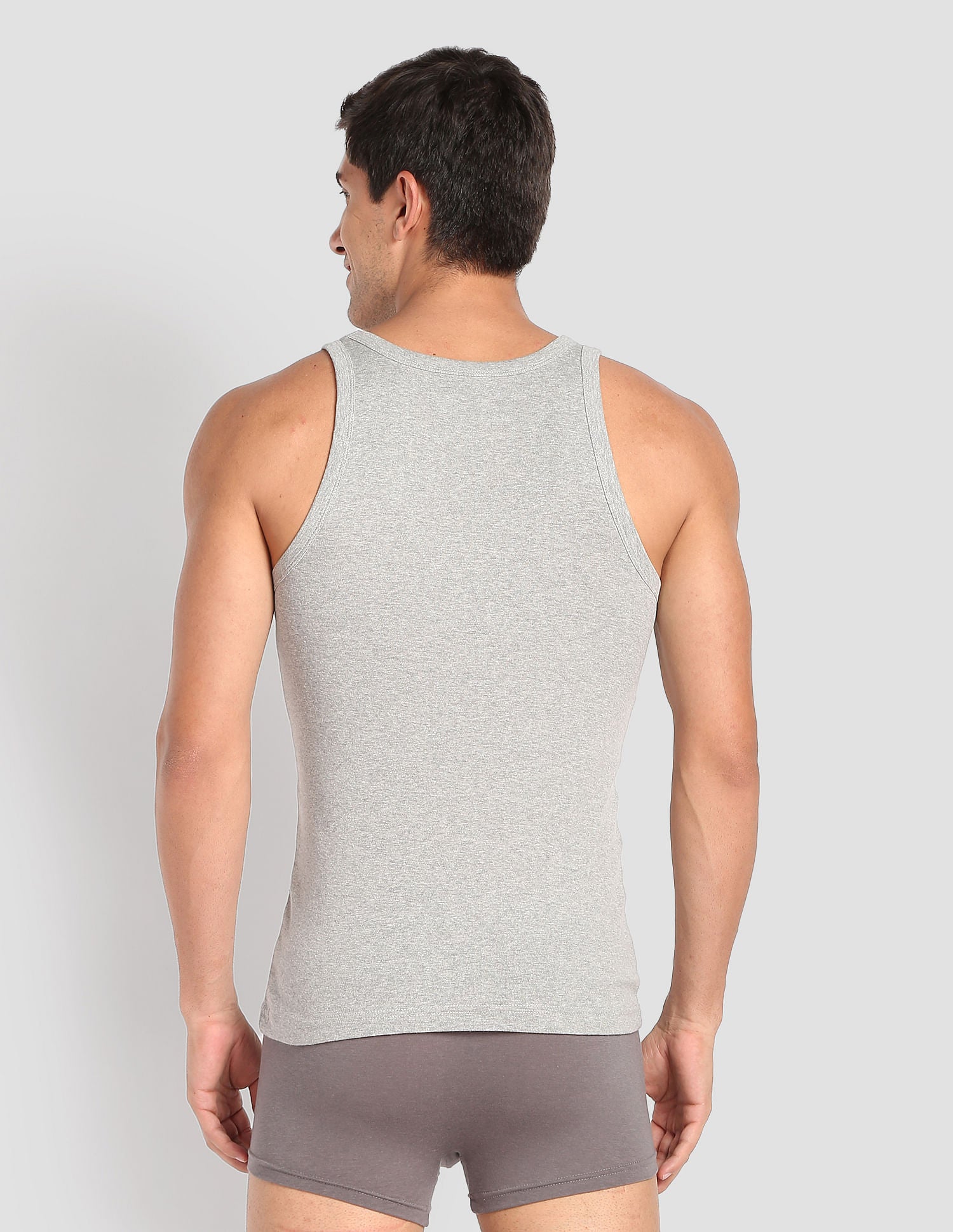 Pure Cotton Ribbed EV006 Vest - Pack Of 1 Grey - U.S. POLO ASSN. | Large