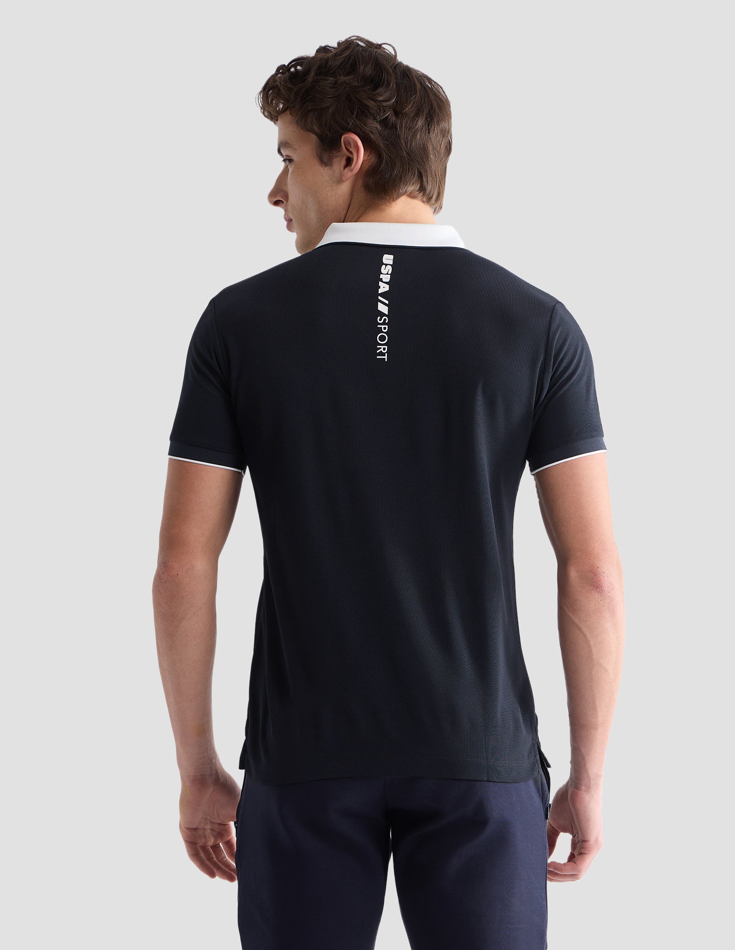 Solid Slim Fit Active Polo Shirt Navy - U.S. Polo Assn. India | Large