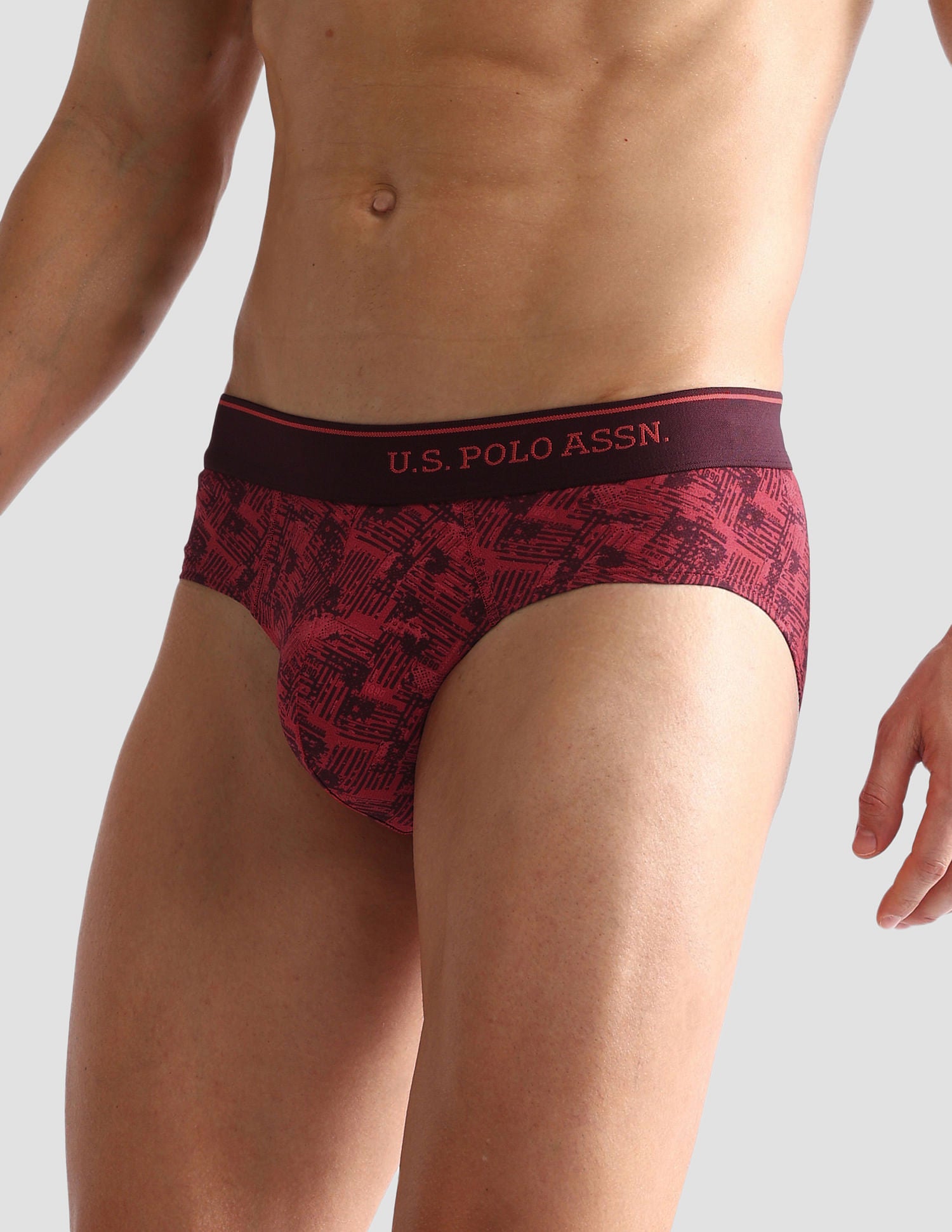 Pure Cotton Antibacterial OEB08 Briefs - Pack Of 2 Red - U.S. POLO ASSN. | Large