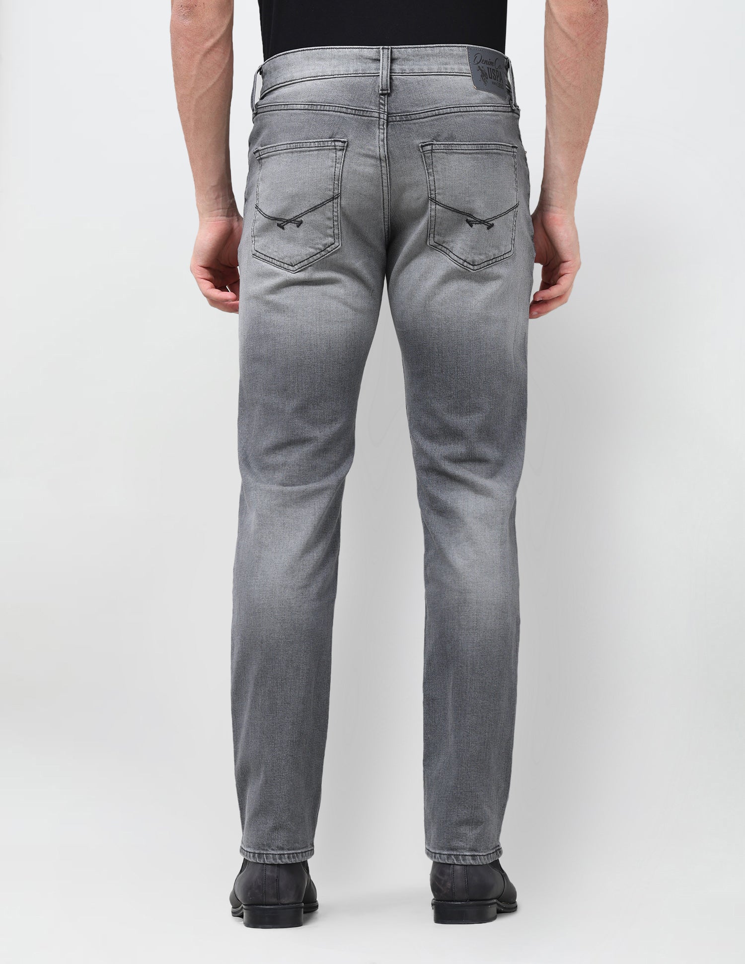 Harold Slim Straight Fit Grey Jeans Washed Grey - U.S. Polo Assn. India | Large