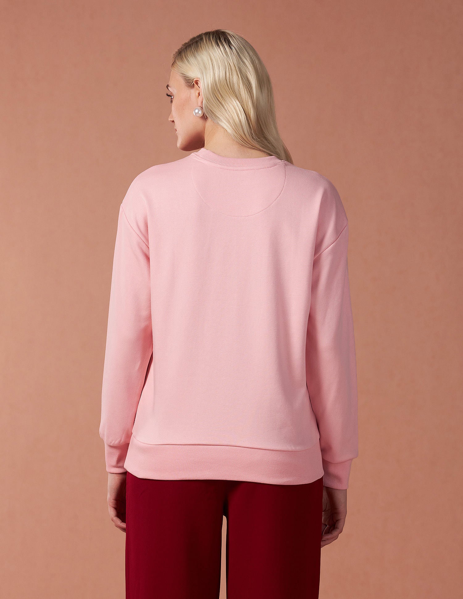 Drop Shoulder Hd Print Sweatshirt Light Pink - U.S. Polo Assn. India | Large