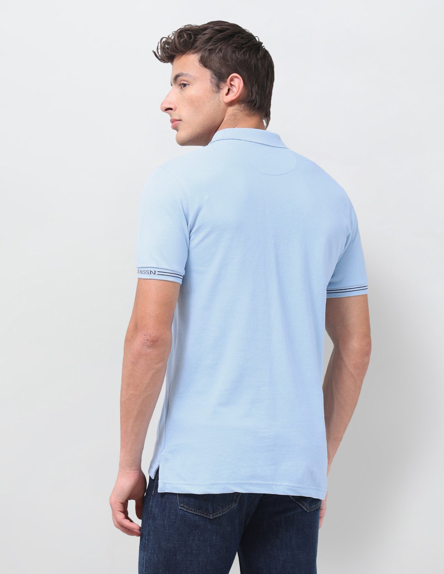 Solid Regular Fit Polo Shirt Light Blue - U.S. Polo Assn. India | Large