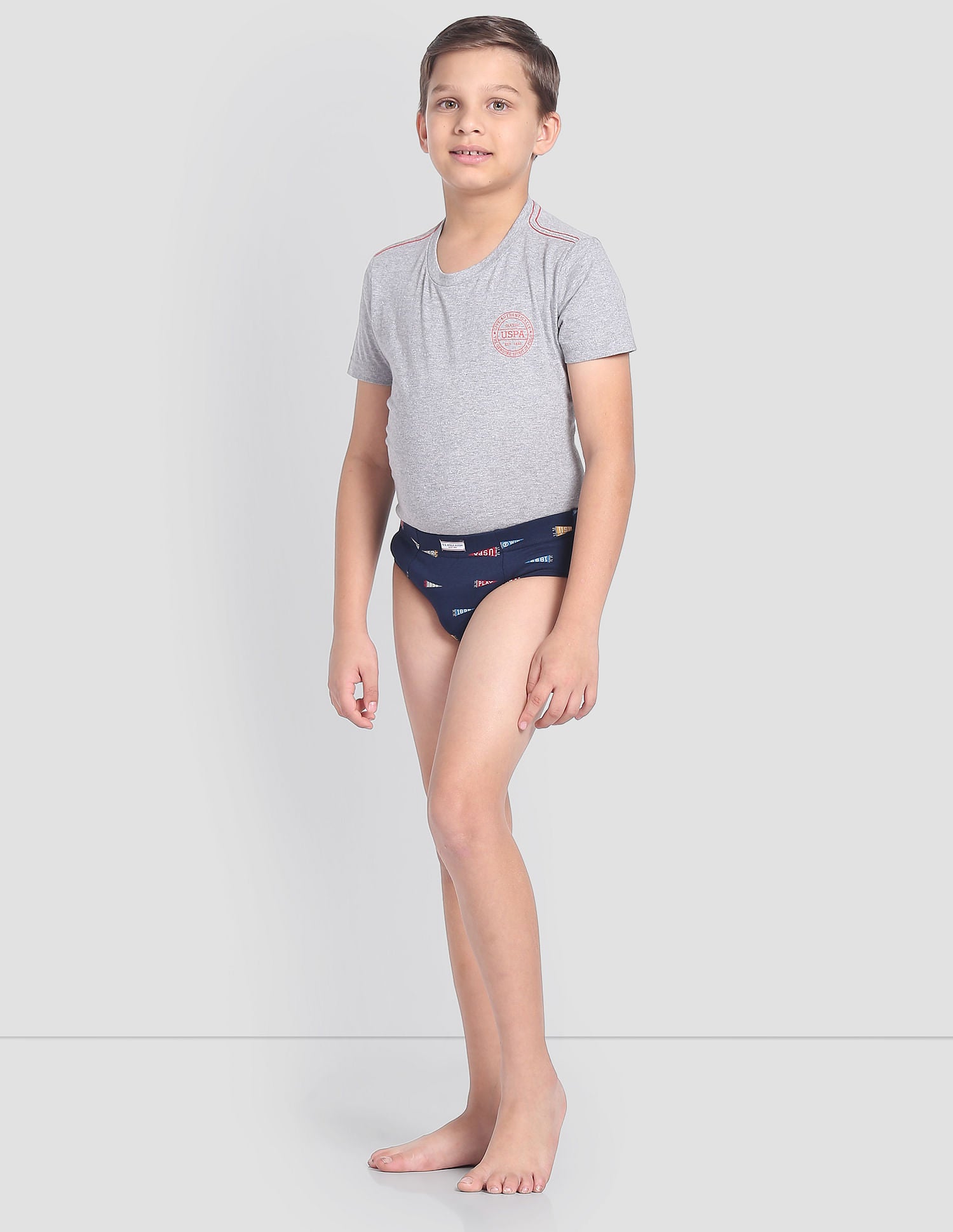 Mid Rise Cotton Spandex OKB01 Briefs - Pack Of 3 Red, Navy and Ecru - U.S. POLO ASSN. | Large