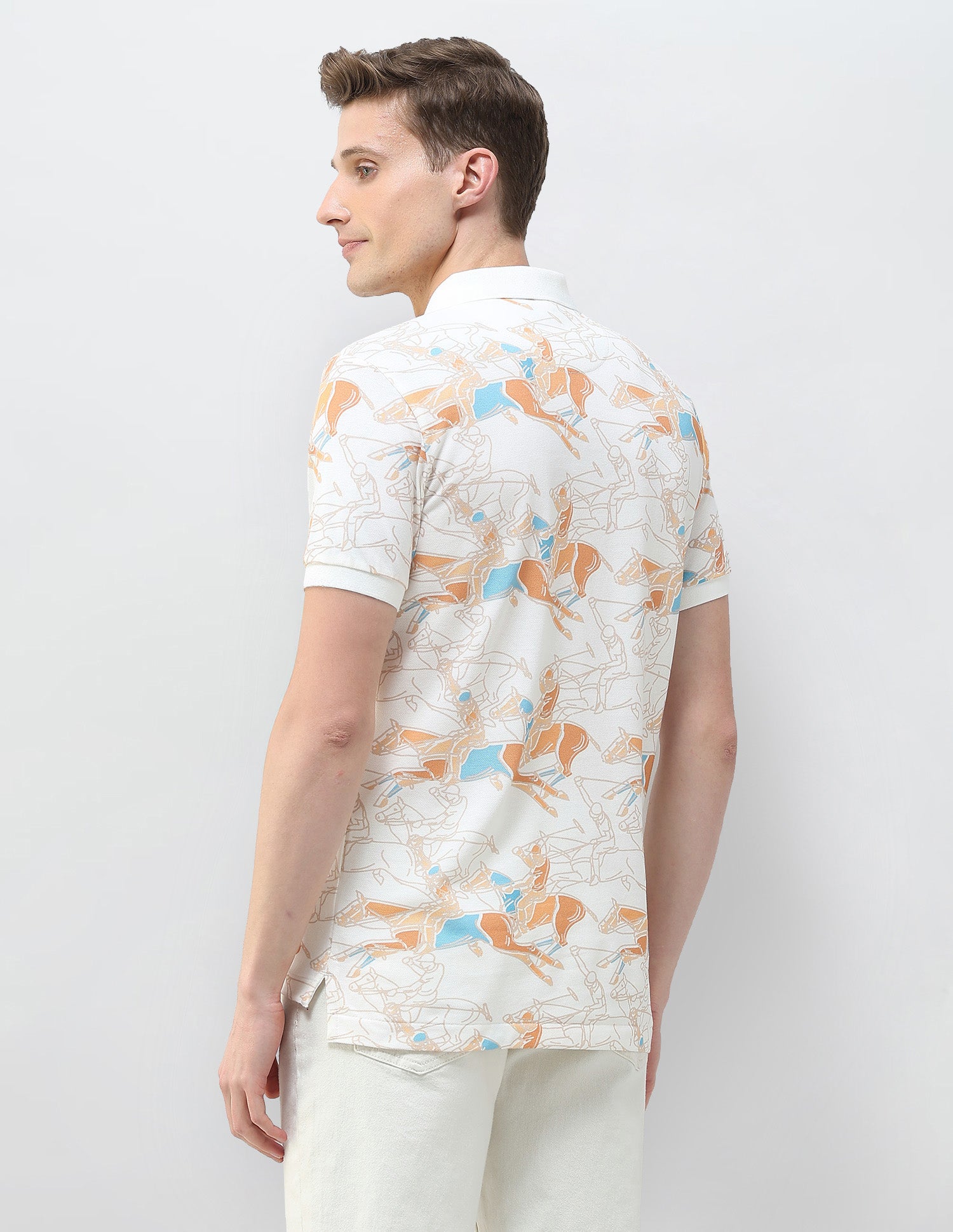 Abstract Printed Motel On The Coast Polo Shirt Orange - U.S. Polo Assn. India | Large