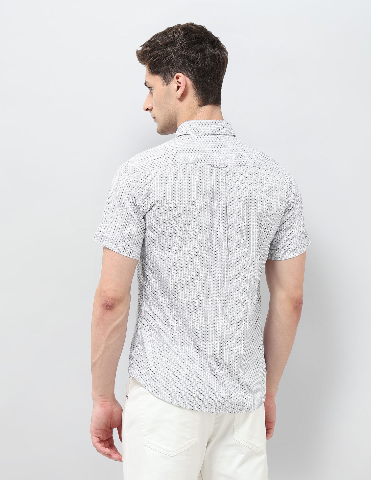 Geometric Printed Tailored Fit Shirt Grey - U.S. POLO ASSN. | Large