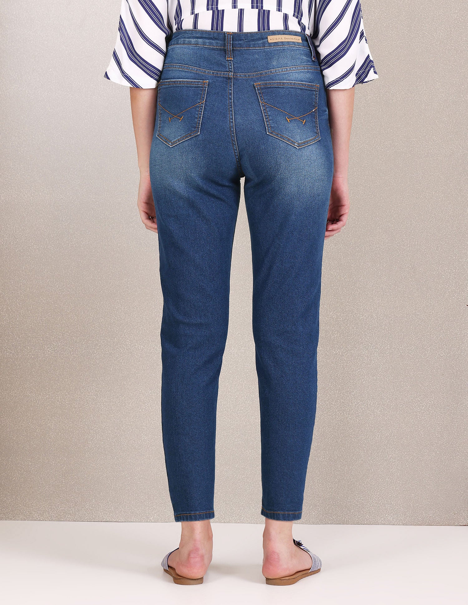 High Rise Slim Fit Jeans Blue - U.S. POLO ASSN. | Large