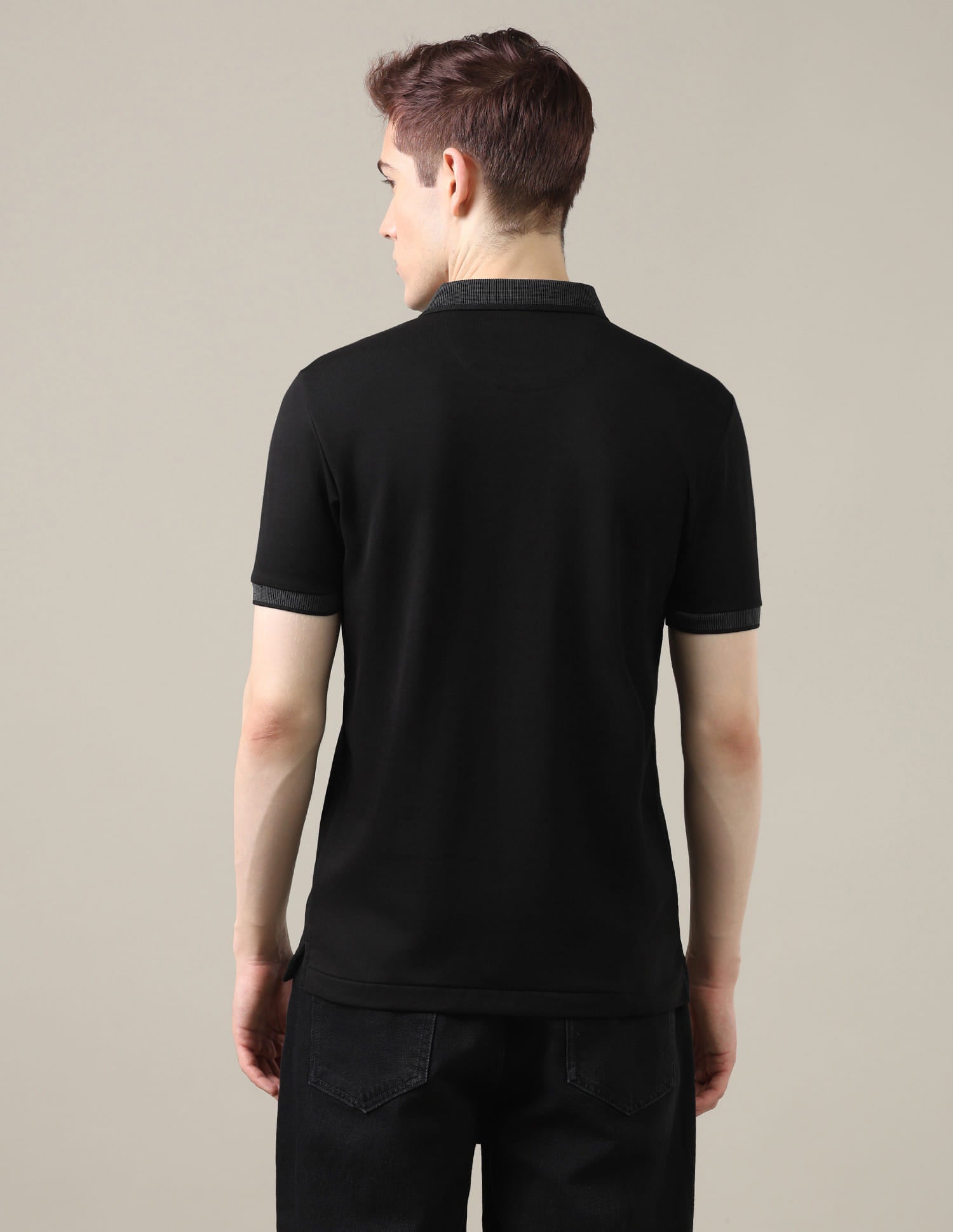 Solid Slim Fit Polo Shirt Black - U.S. Polo Assn. India | Large