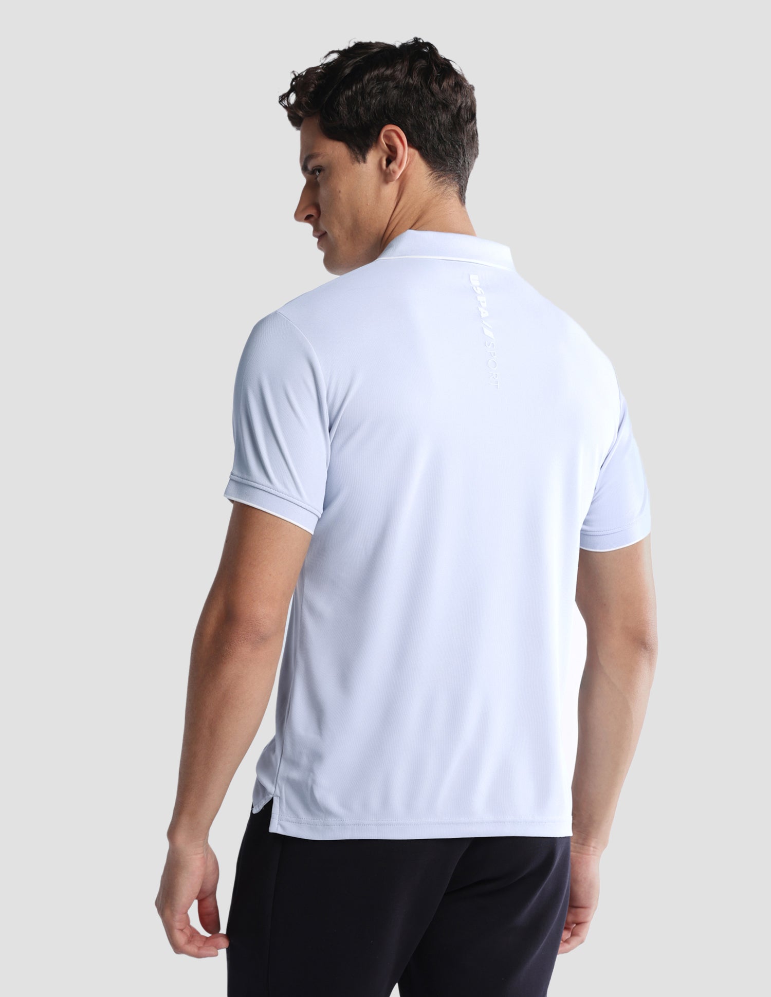 Solid Regular Fit Active Polo Shirt Light Blue - U.S. Polo Assn. India | Large