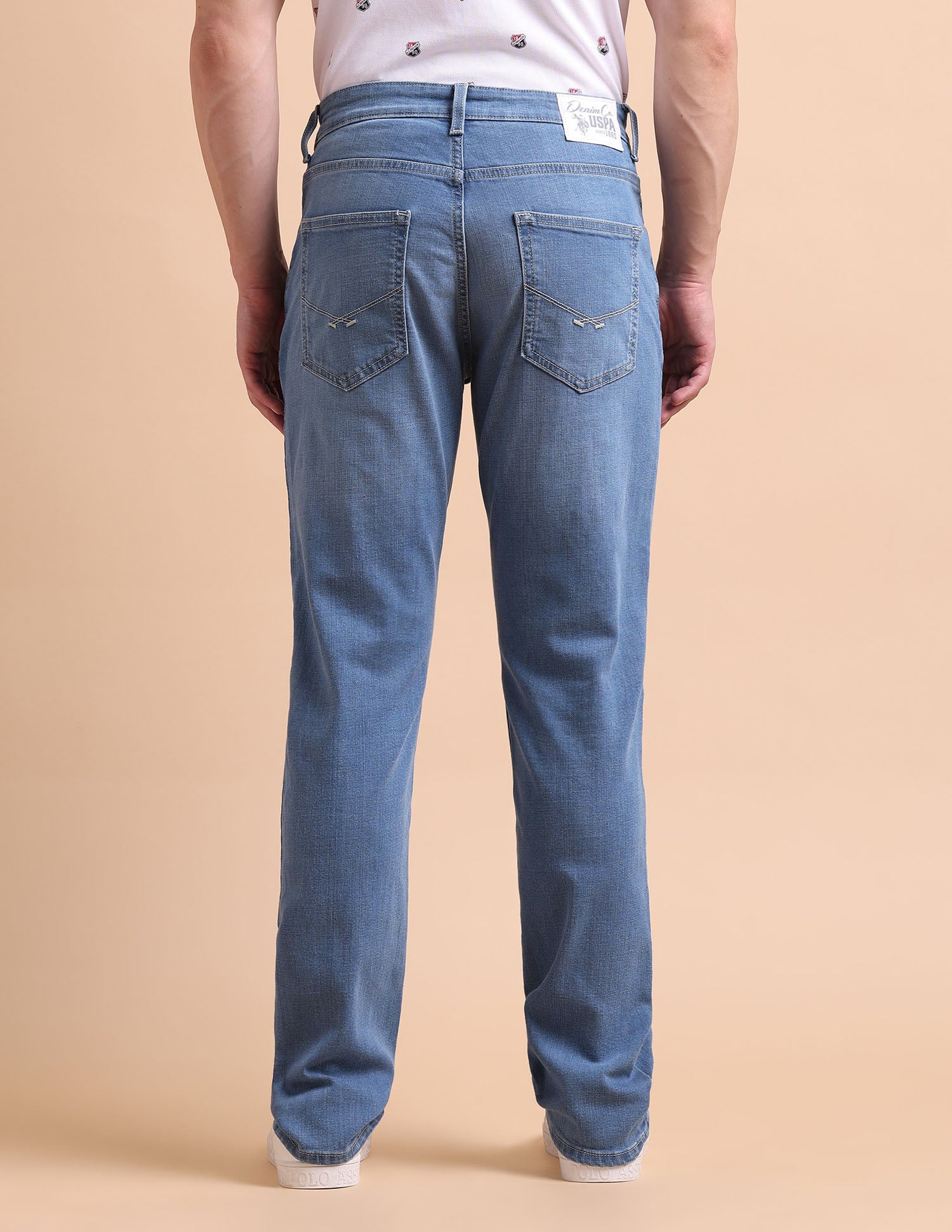 Harold Slim Straight Fit Blue Jeans Light Blue - U.S. POLO ASSN. | Large