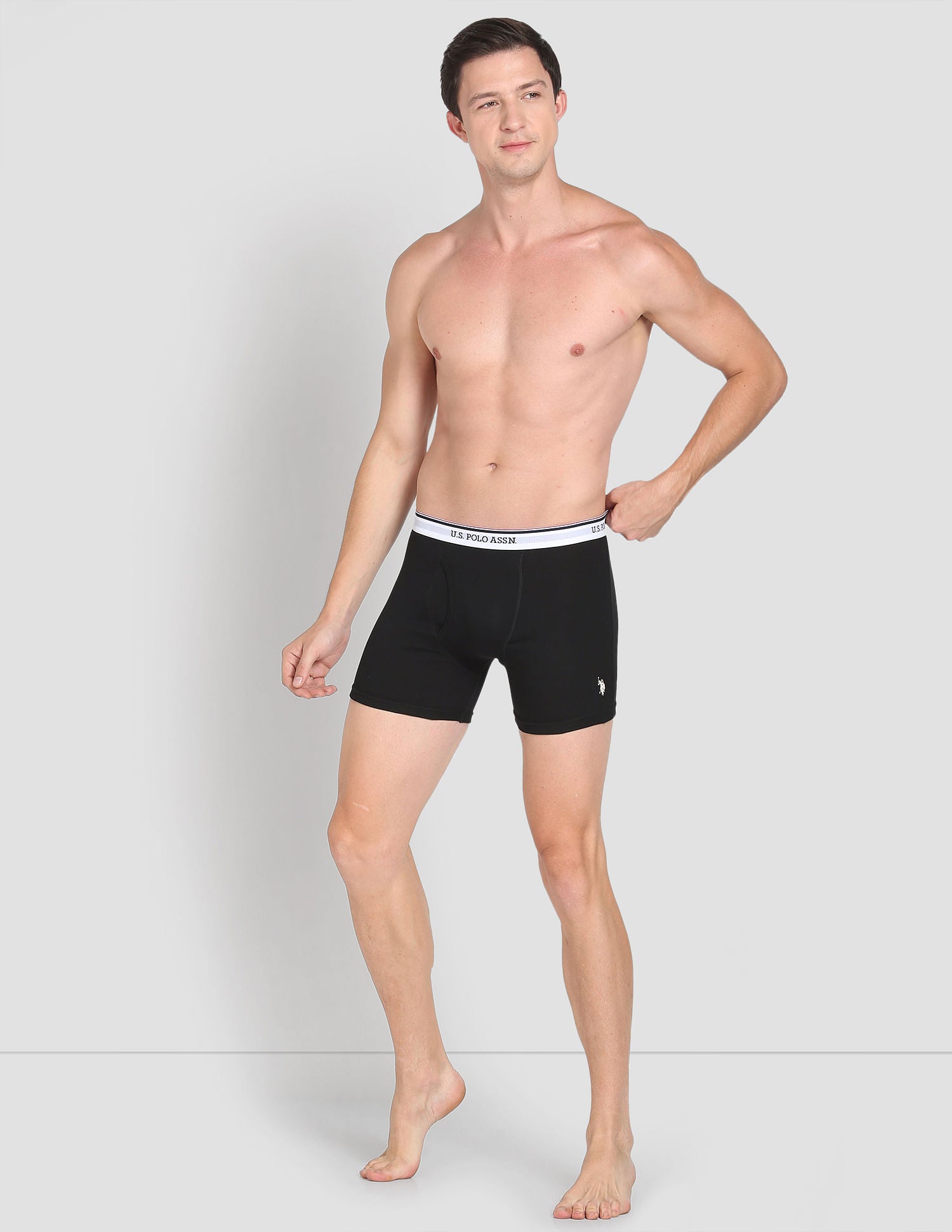 Mid Rise Solid 1667 Trunks - Pack Of 3 Wine, Black and Seaport - U.S. POLO ASSN. | Large