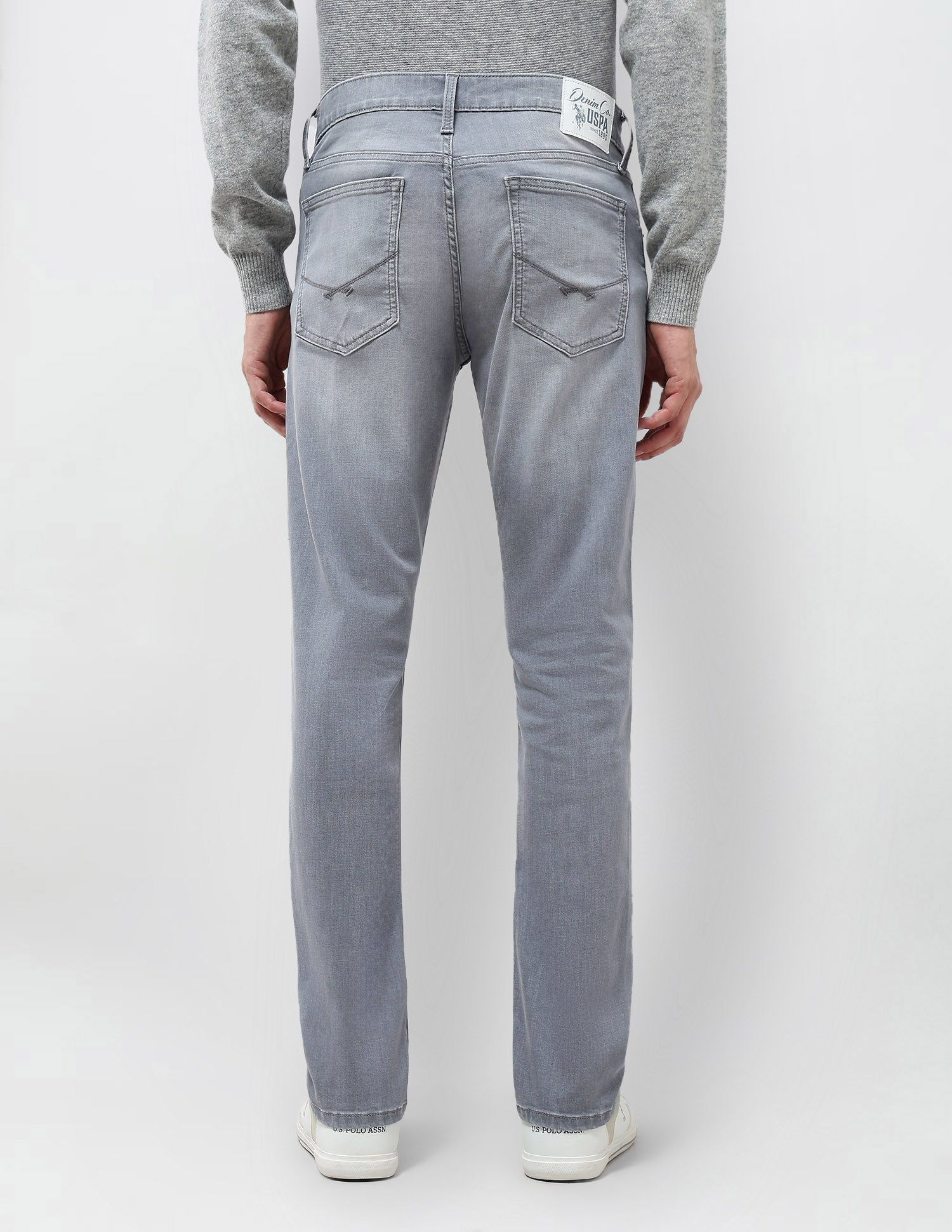 Brandon Slim Tapered Fit Mid Rise Jeans Light Grey - U.S. POLO ASSN. | Large