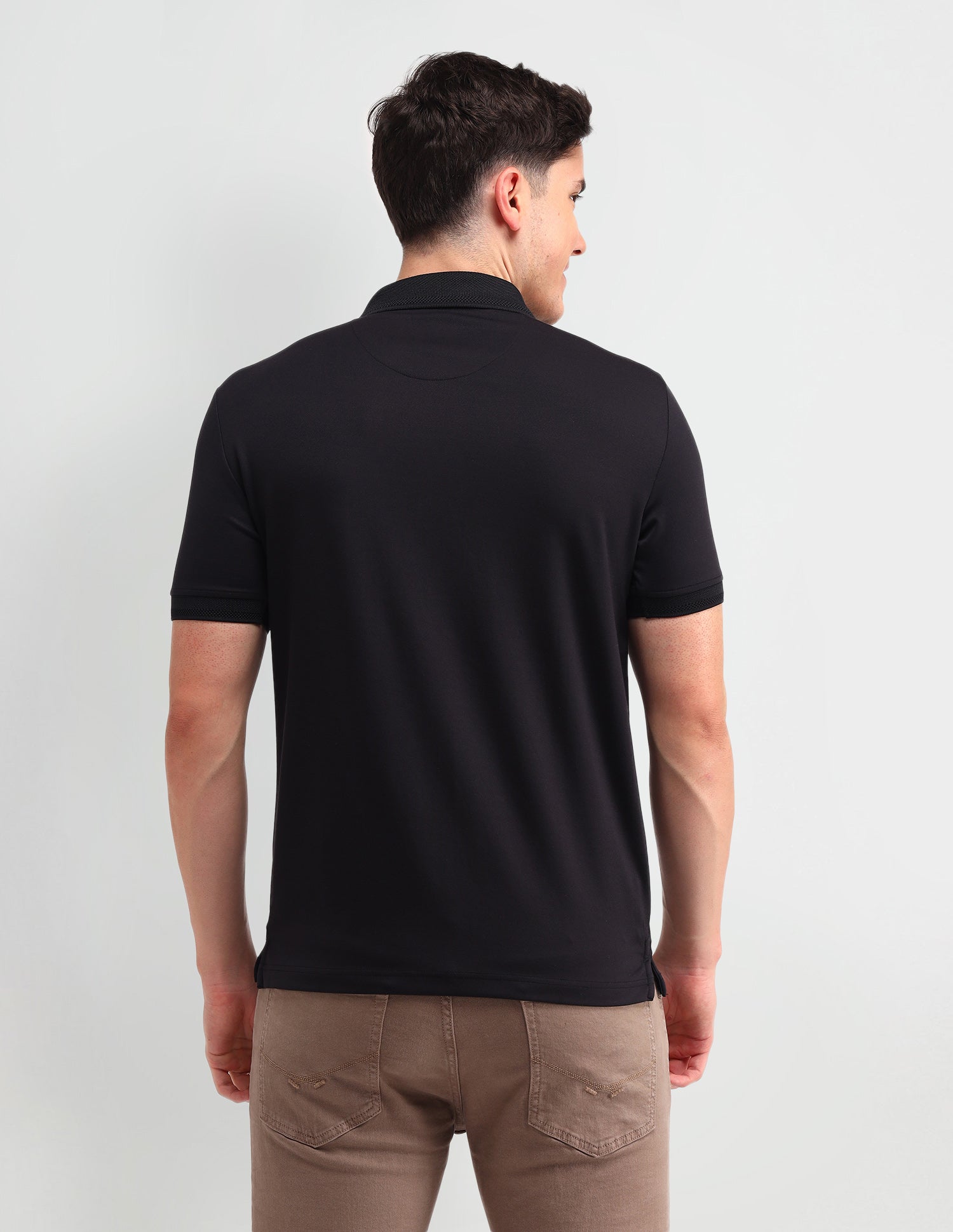 Solid Muscle Fit Polo Shirt Black - U.S. Polo Assn. India | Large