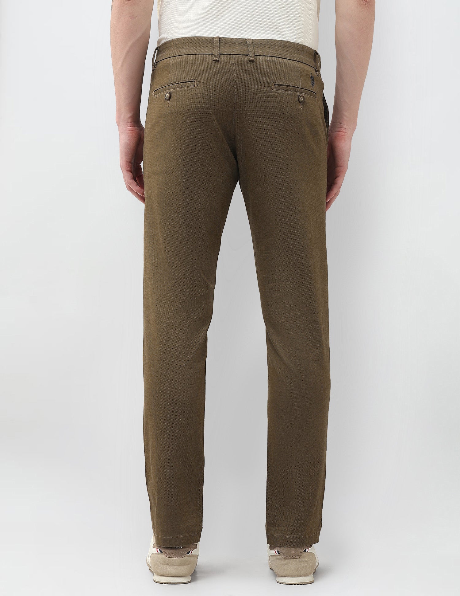 Super Slim Fit Satin Trousers Dark Khaki - U.S. Polo Assn. India | Large