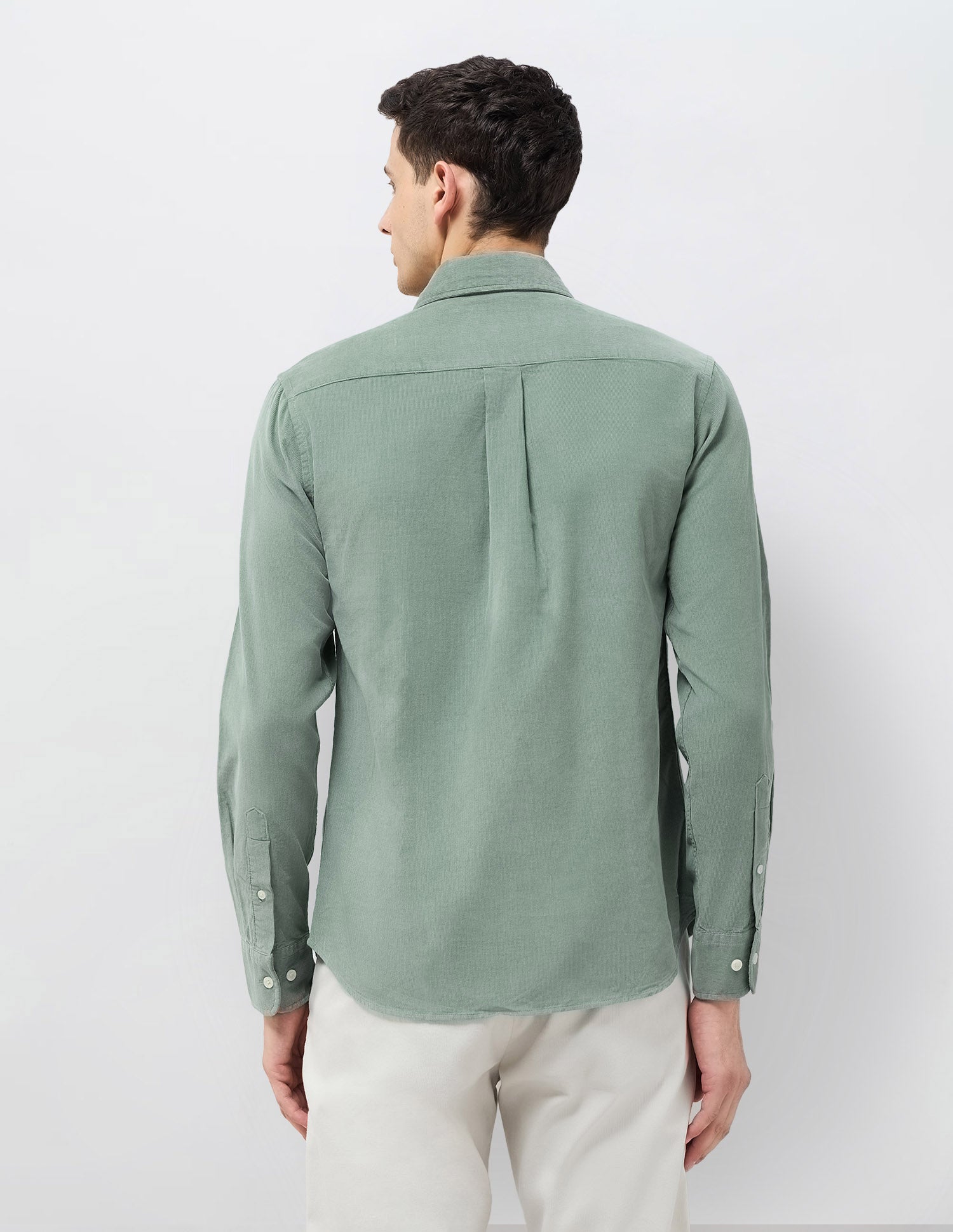 Corduroy Tailored Fit Shirt Light Green - U.S. POLO ASSN. | Large