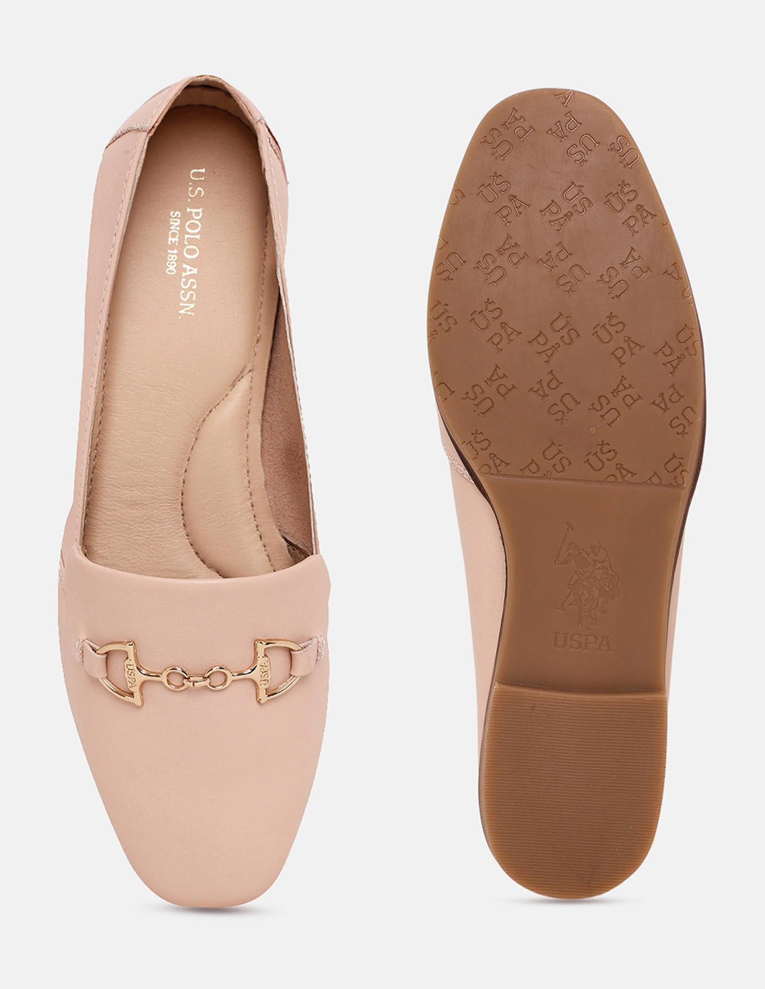 Women Round Toe Solid Mia Ballerinas Pink - U.S. Polo Assn. India | Large