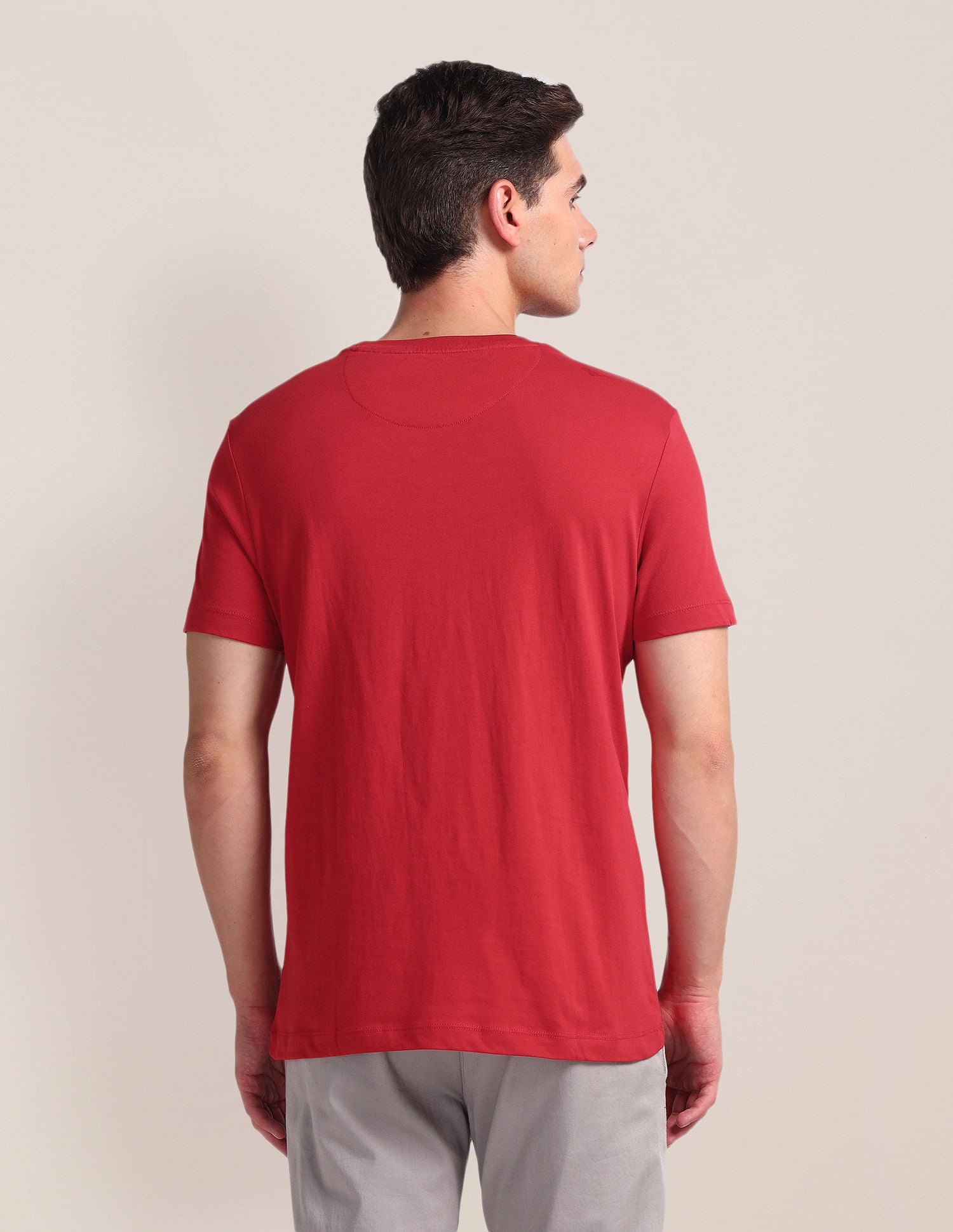 Brand Print Slim Fit T-Shirt Red - U.S. Polo Assn. India | Large