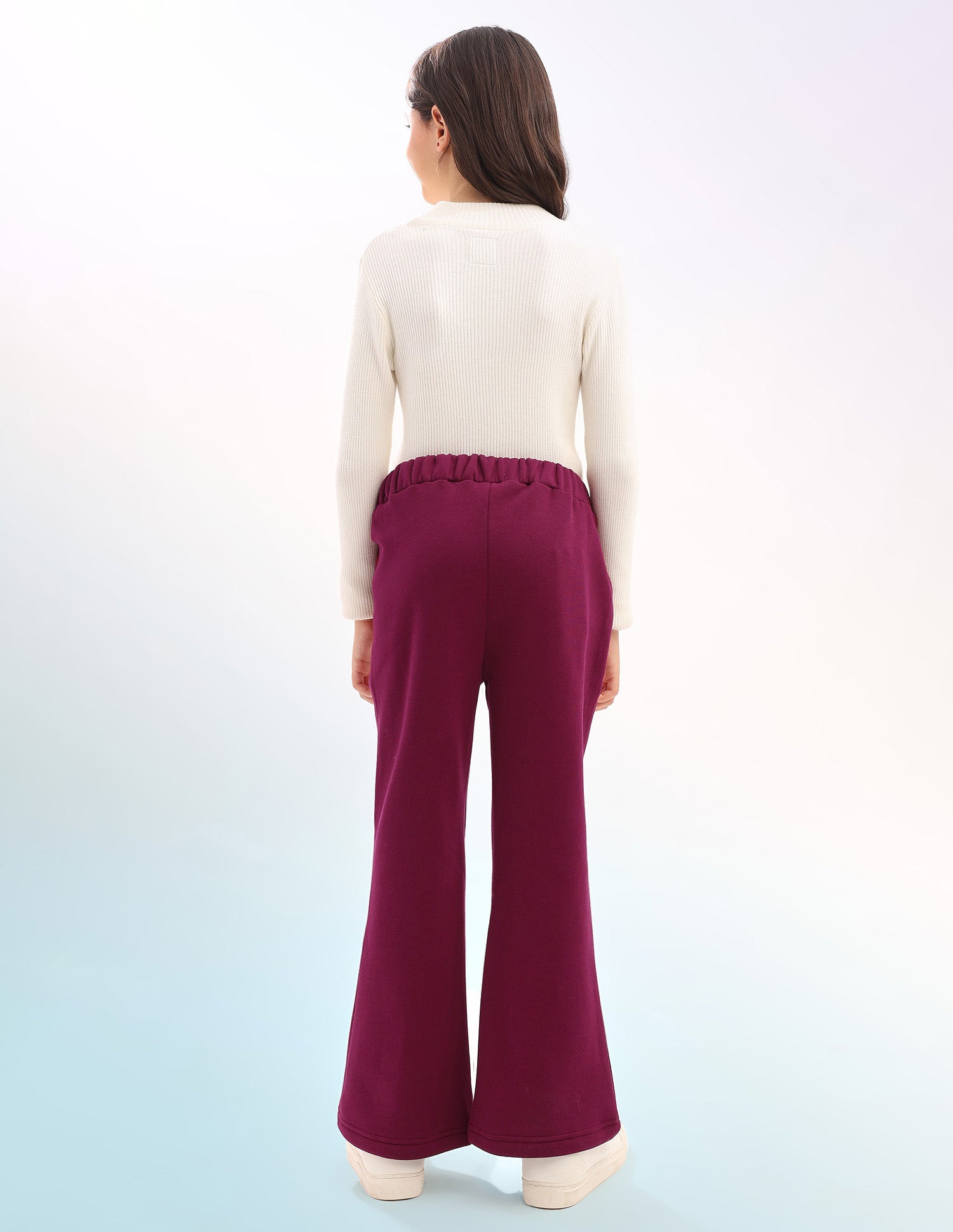 Girls Solid Regular Fit Flared Track Pants Wine - U.S. POLO ASSN. | Large