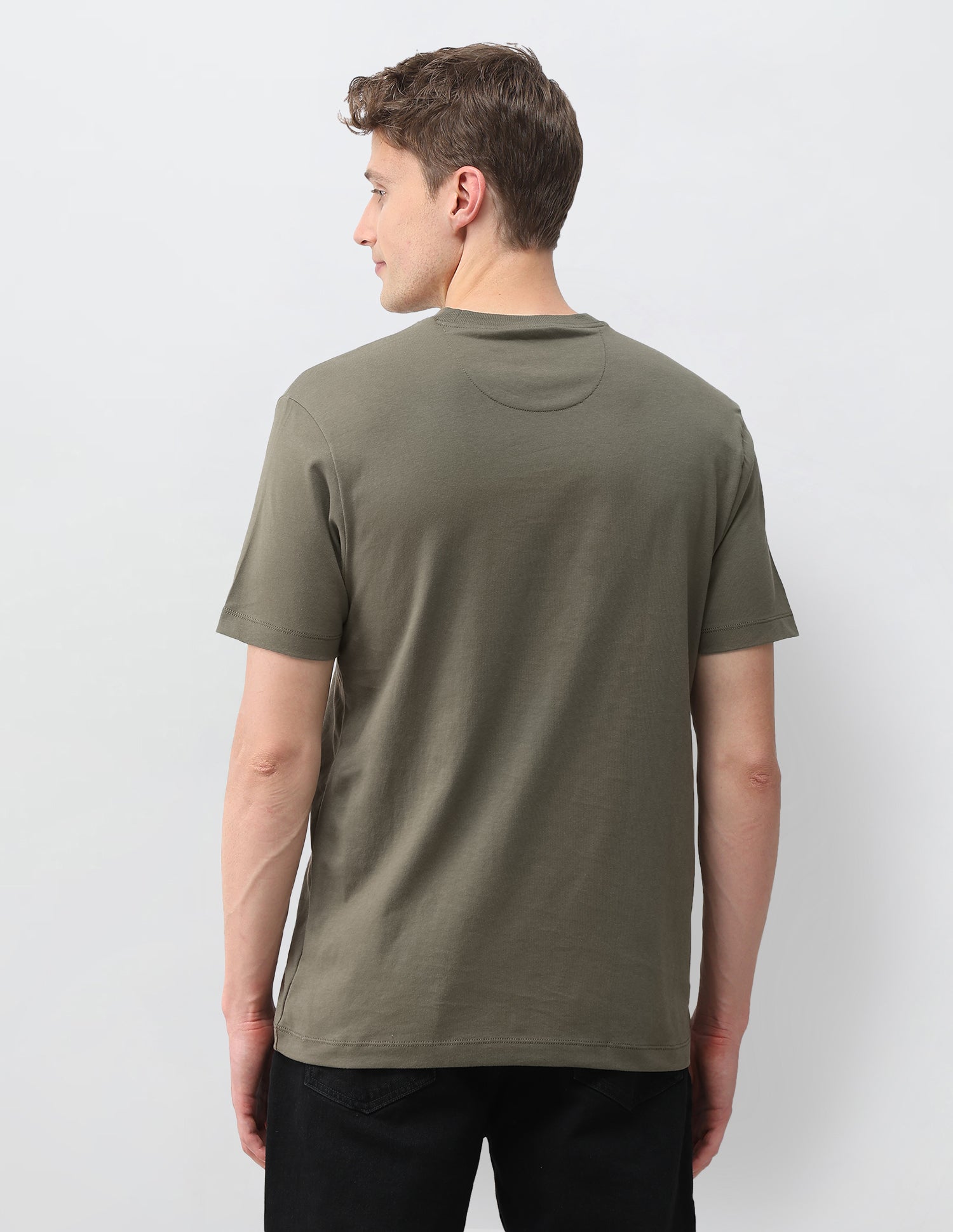 Graphic Brand Printed Slim Fit T-Shirt Olive - U.S. Polo Assn. India | Large