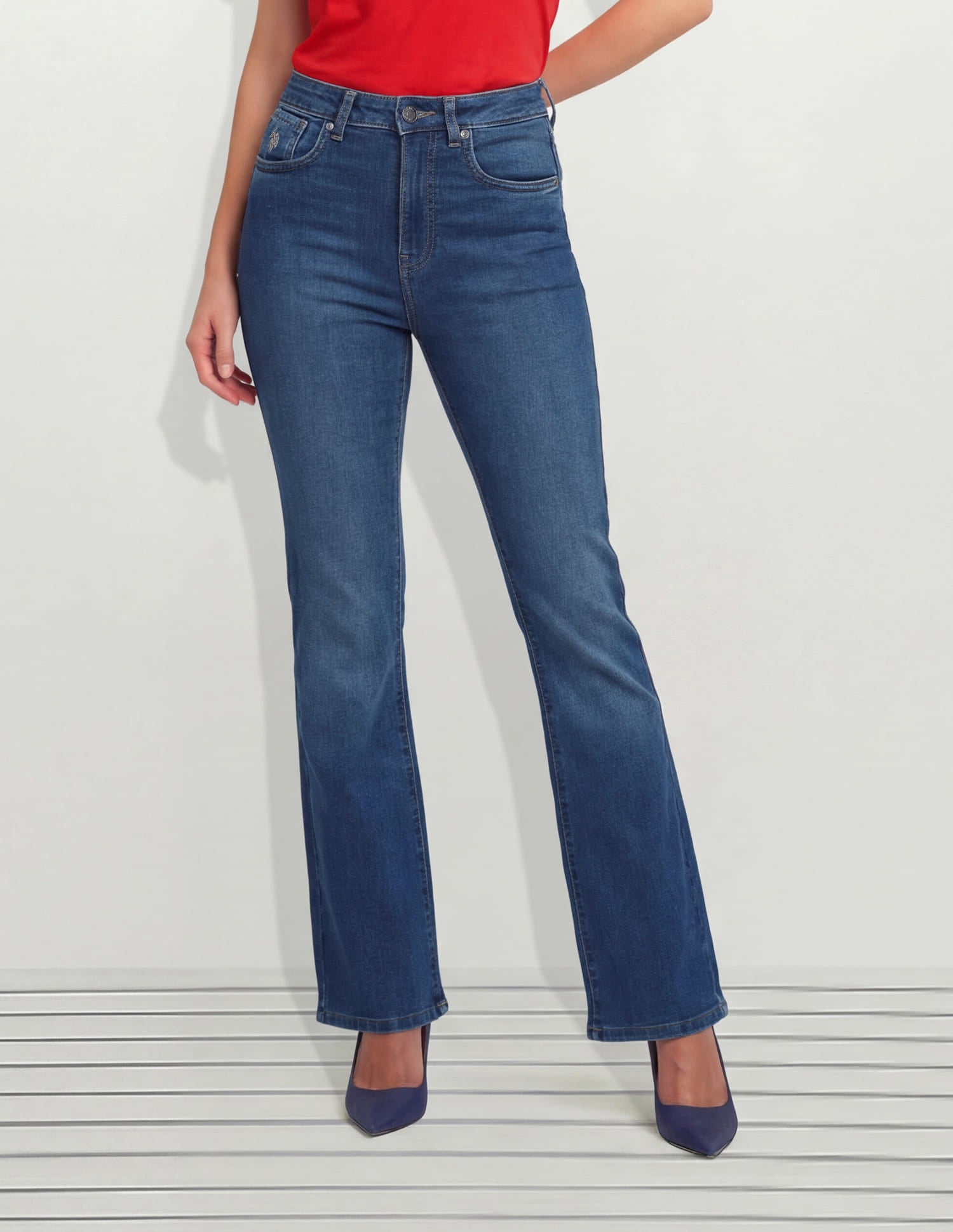 High Rise Skinny Bootcut Jeans Blue - U.S. Polo Assn. India | Large
