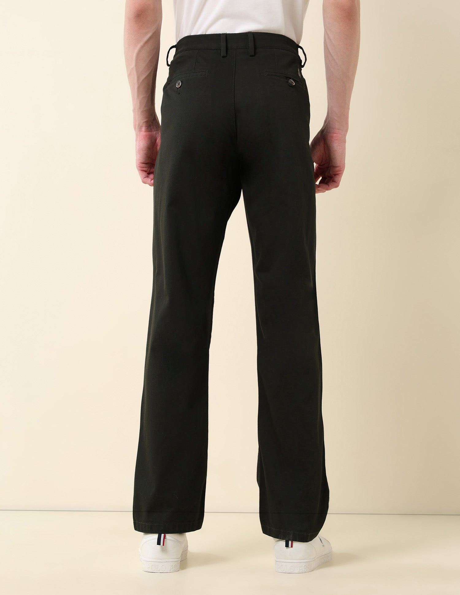 Solid Riley Straight Fit Twill Trousers Olive - U.S. POLO ASSN. | Large