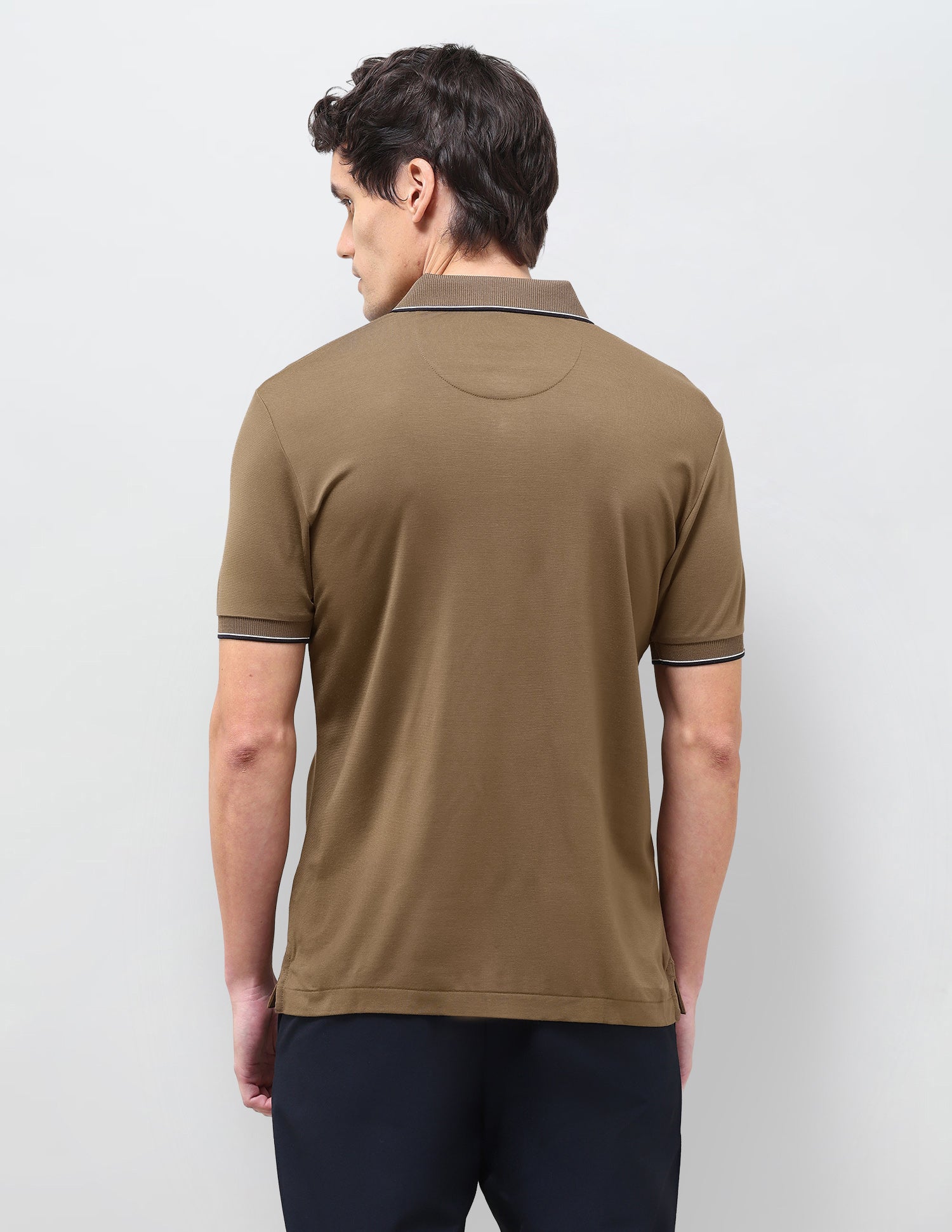 Solid Slim Fit Polo Shirt Khaki - U.S. Polo Assn. India | Large