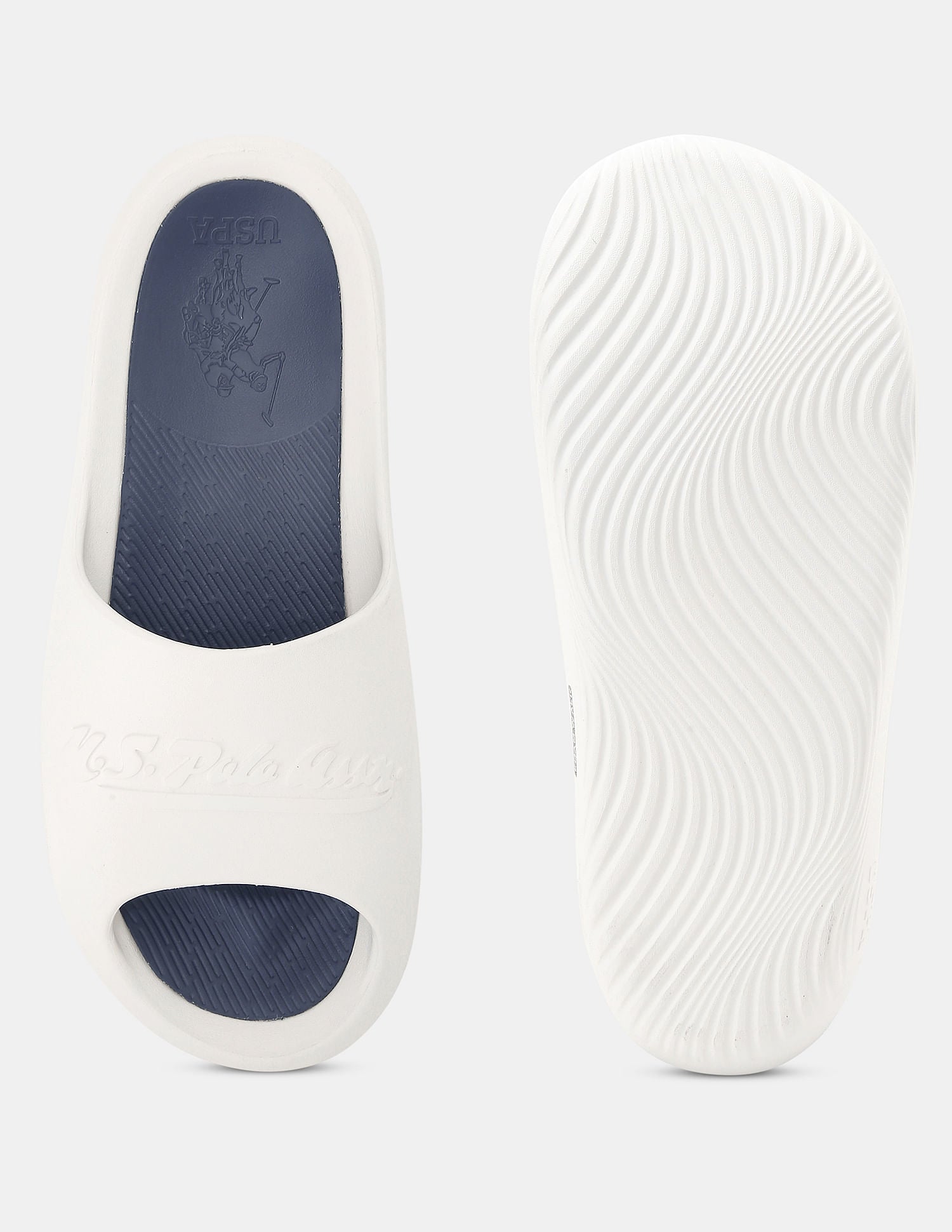 Men Arda Solid Sliders White - U.S. POLO ASSN. | Large